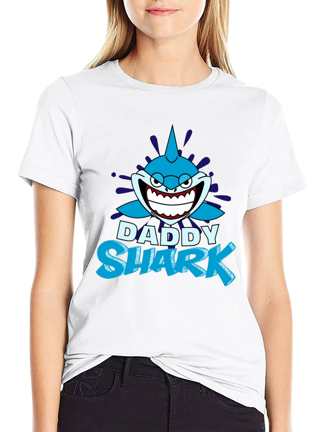 Daddy Shark Graphic T-Shirt - Black