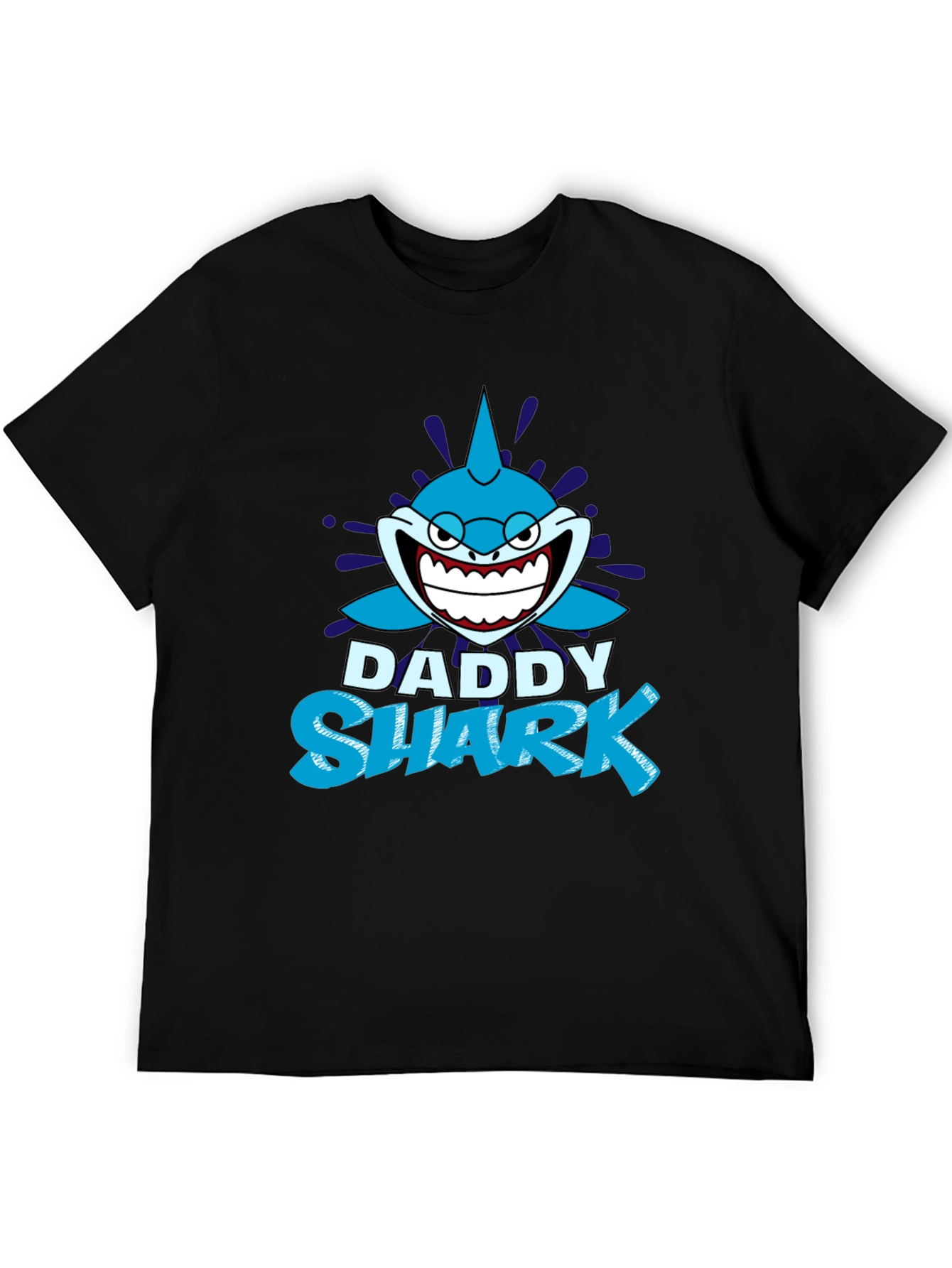 Daddy Shark Graphic T-Shirt - Black