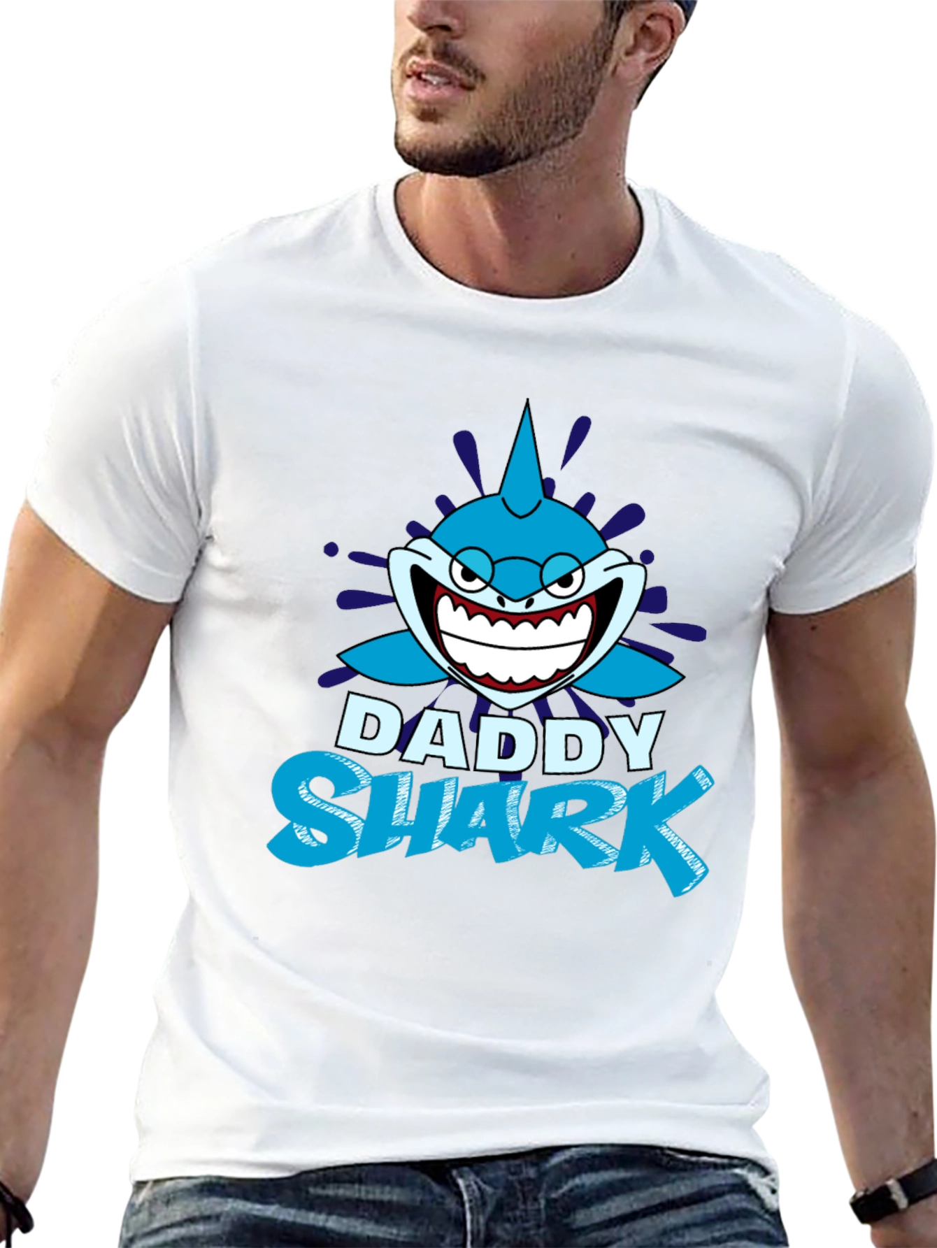 Daddy Shark Graphic T-Shirt - Black