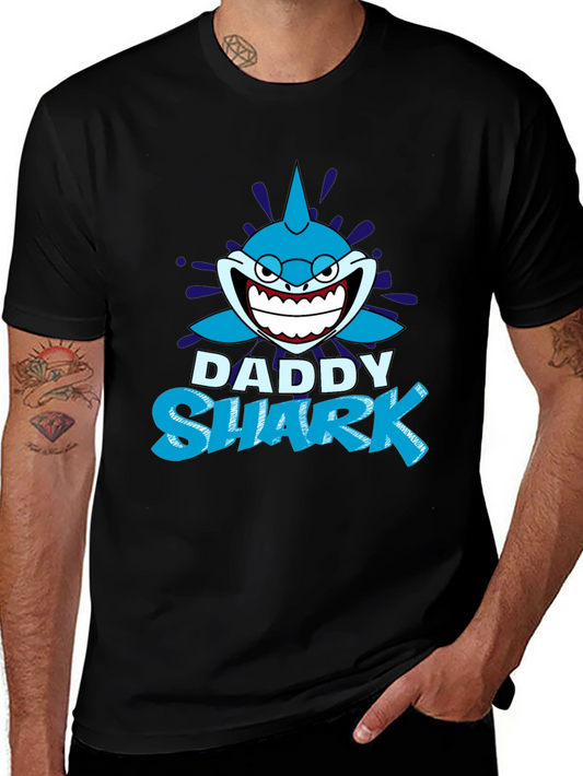 Daddy Shark Graphic T-Shirt - Black