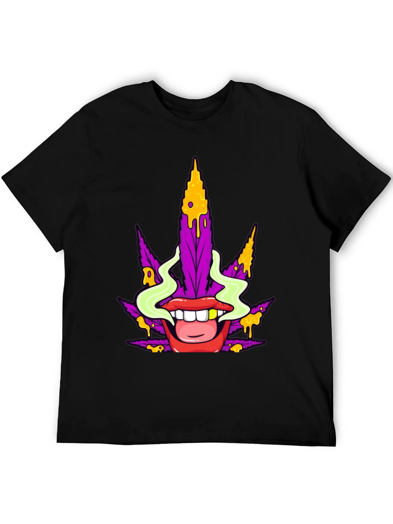 Marijuana Lips Graphic T-Shirt