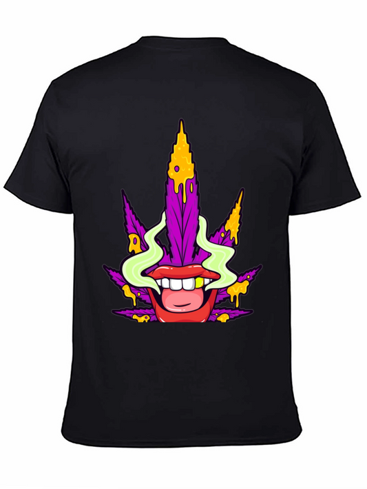 Marijuana Lips Graphic T-Shirt