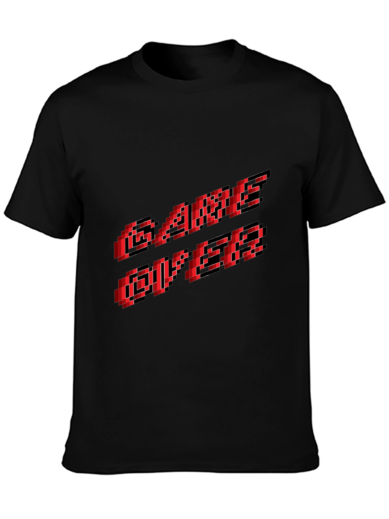 Pixel Game Over Graphic Black T-Shirt