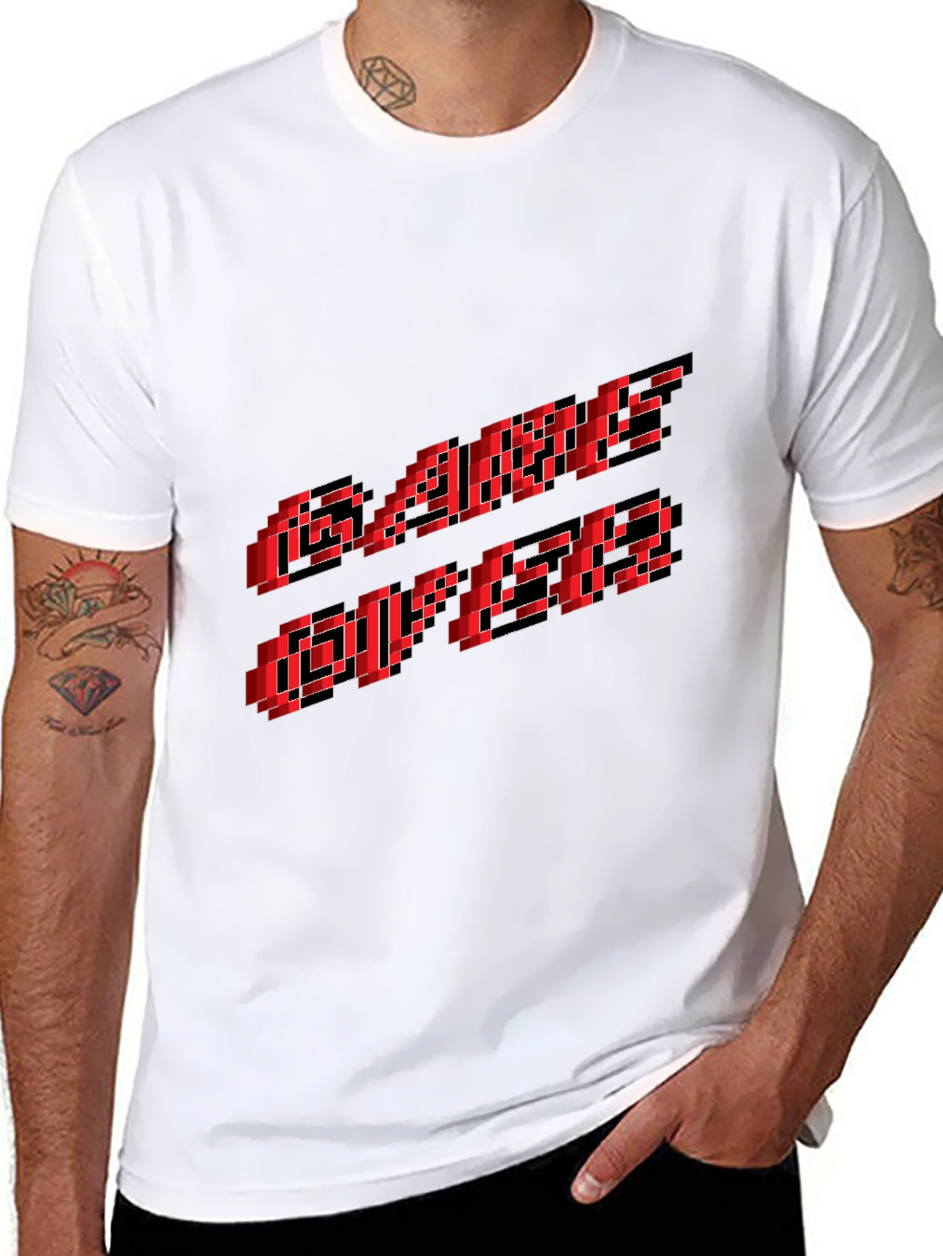 Pixel Game Over Graphic Black T-Shirt