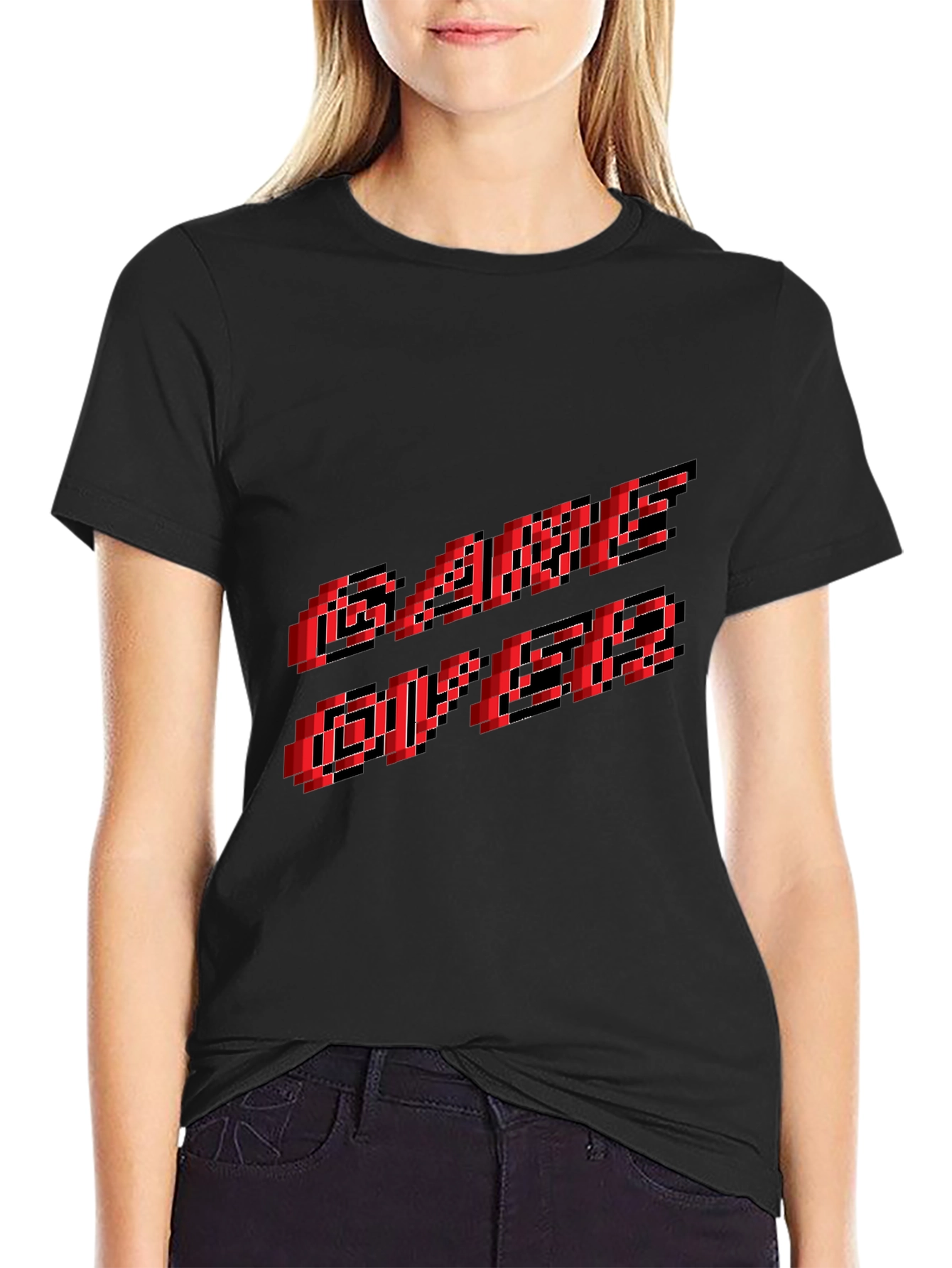 Pixel Game Over Graphic Black T-Shirt