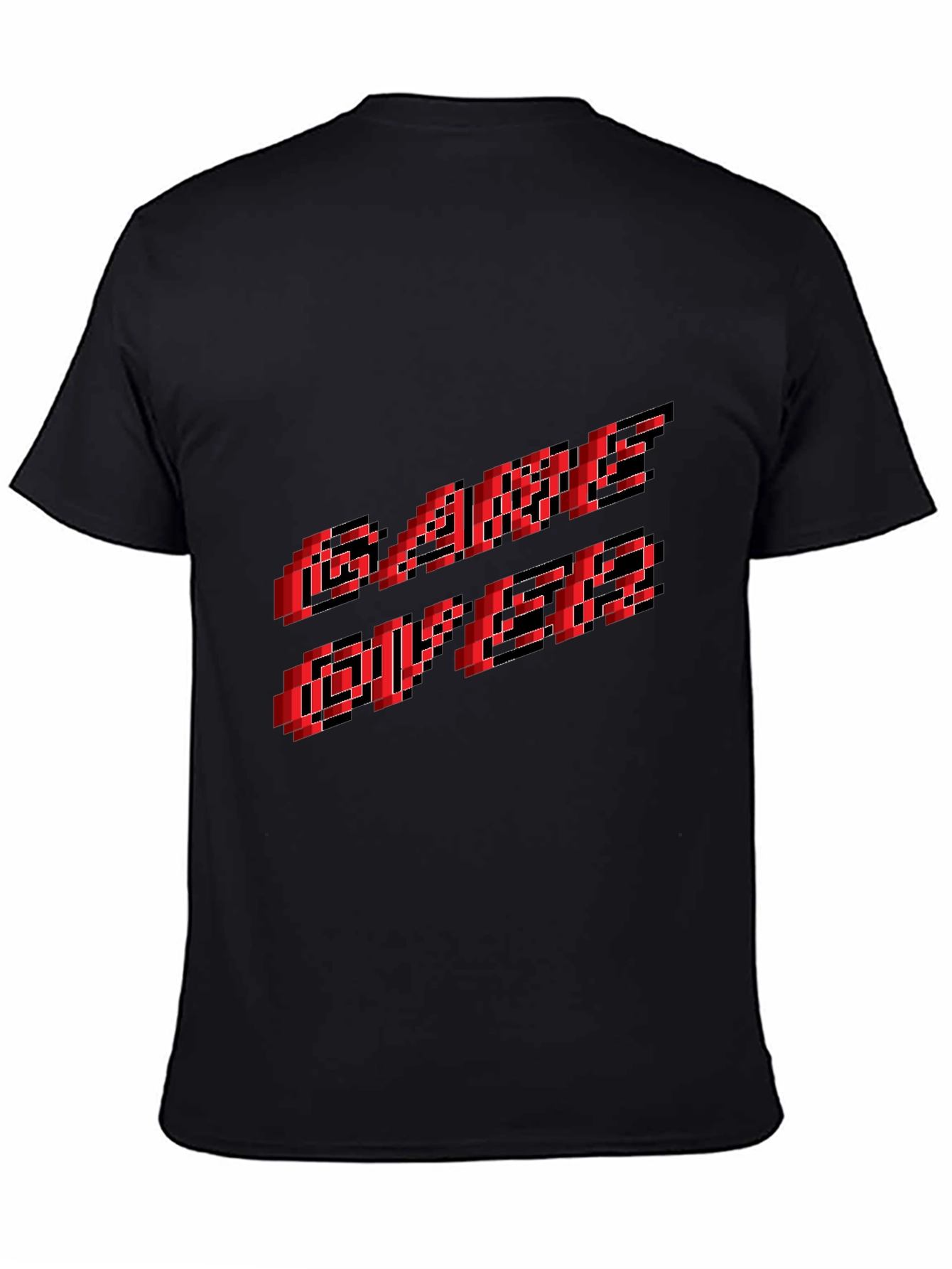 Pixel Game Over Graphic Black T-Shirt