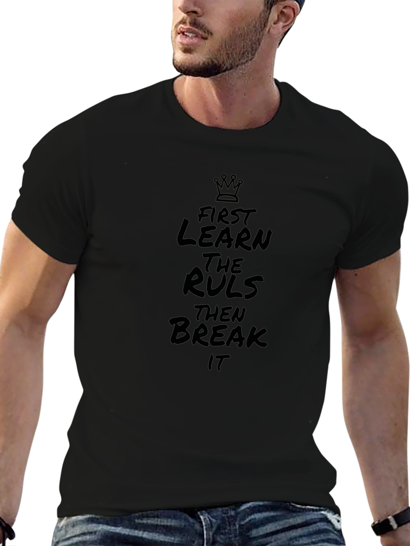 Learn the Rules T-Shirt - Black Graphic Tee