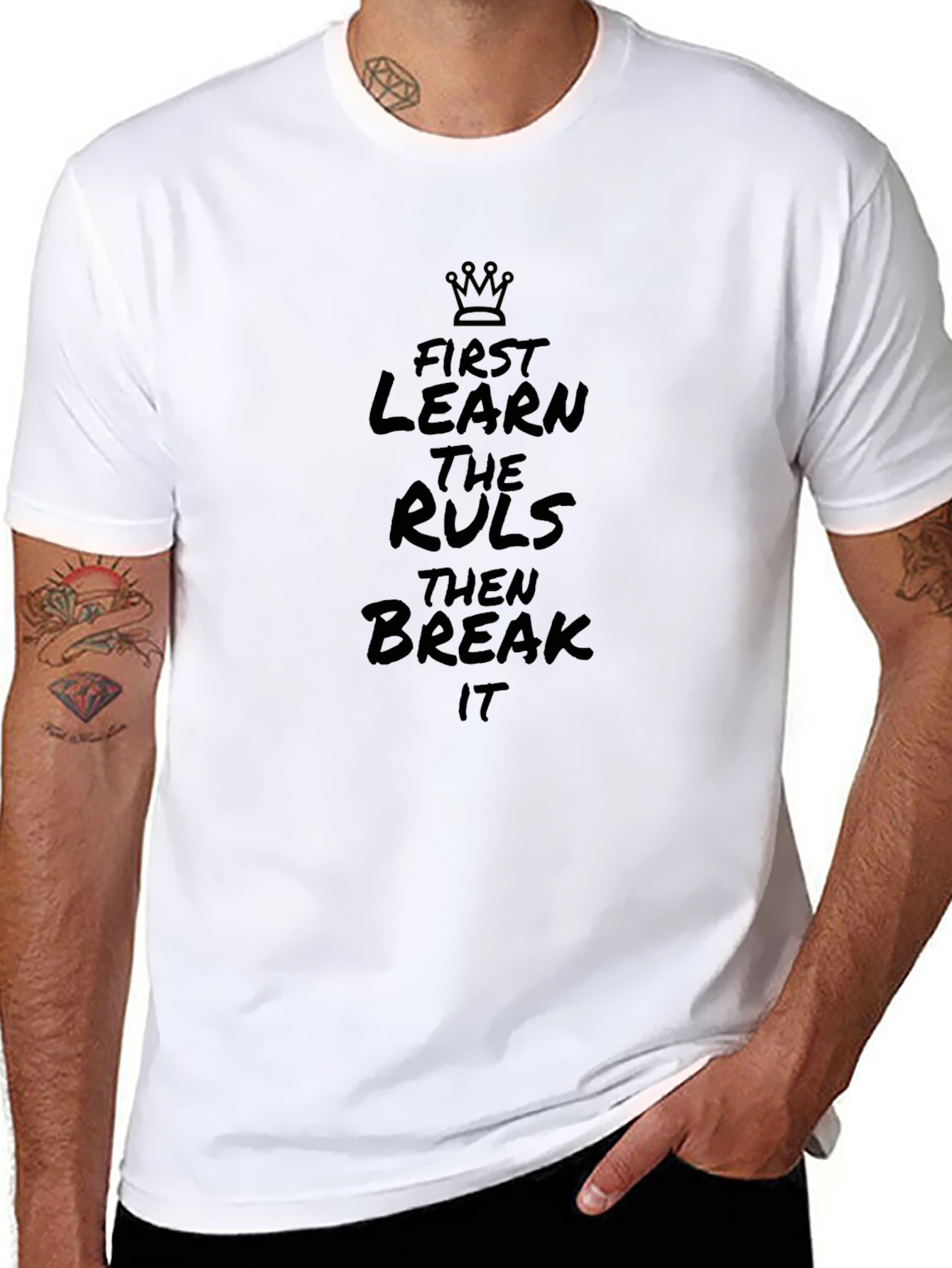Learn the Rules T-Shirt - Black Graphic Tee