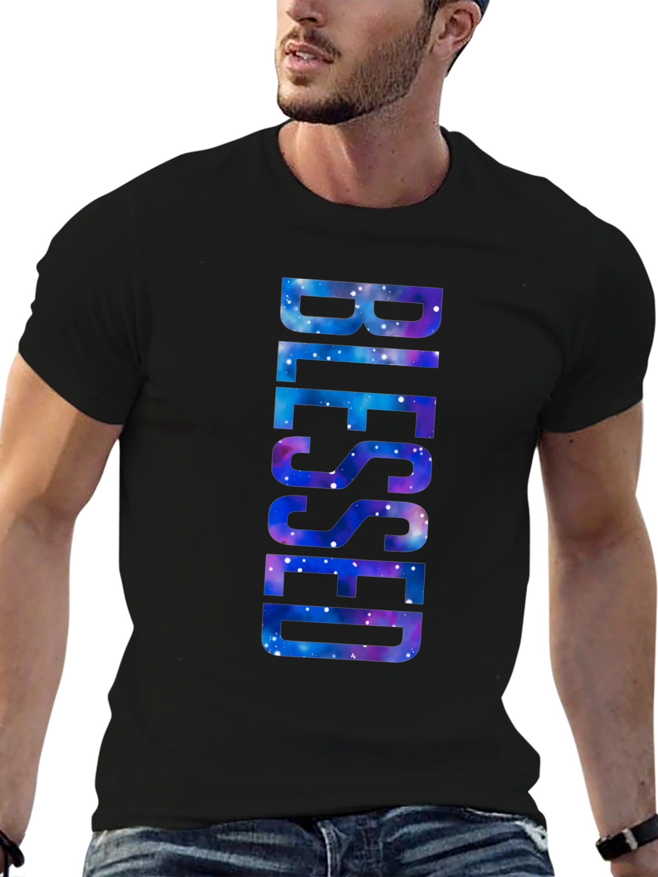 Blessed Galaxy Graphic T-Shirt - Black