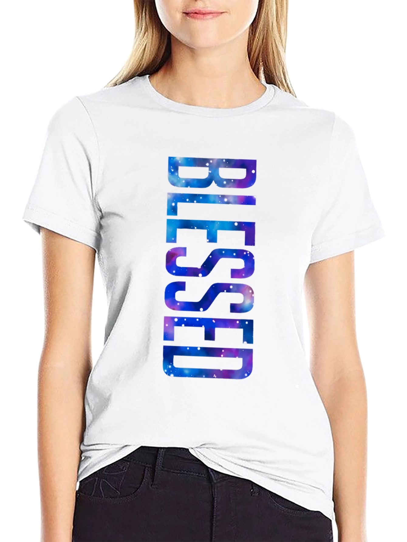 Blessed Galaxy Graphic T-Shirt - Black