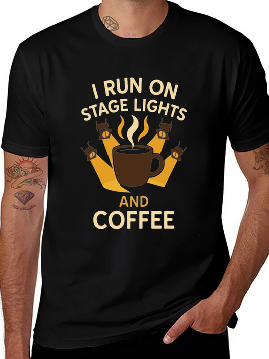 Stage Lights & Coffee T-Shirt - Crew Neck