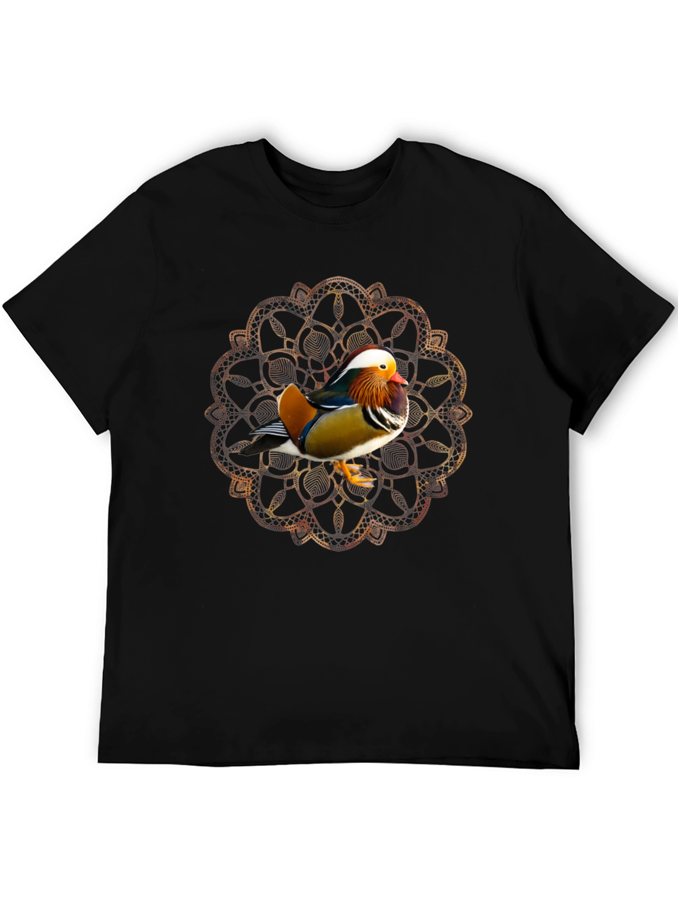 Mandarin Duck Mandala T-Shirt - Unique Design
