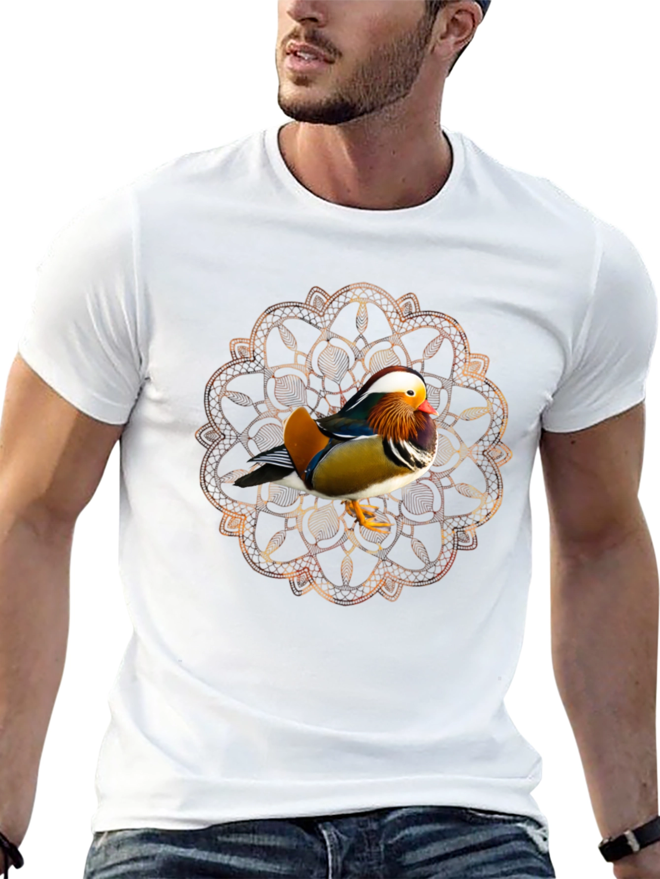 Mandarin Duck Mandala T-Shirt - Unique Design