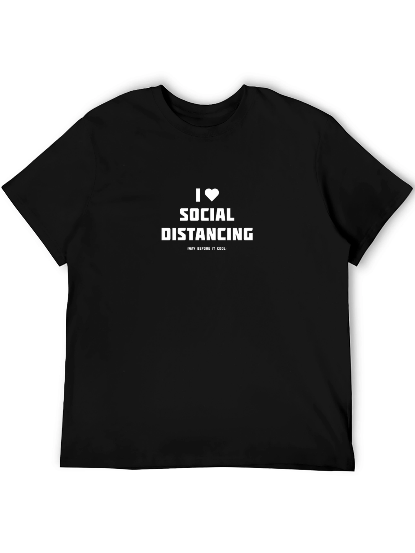 I Heart Social Distancing Black Graphic Tee