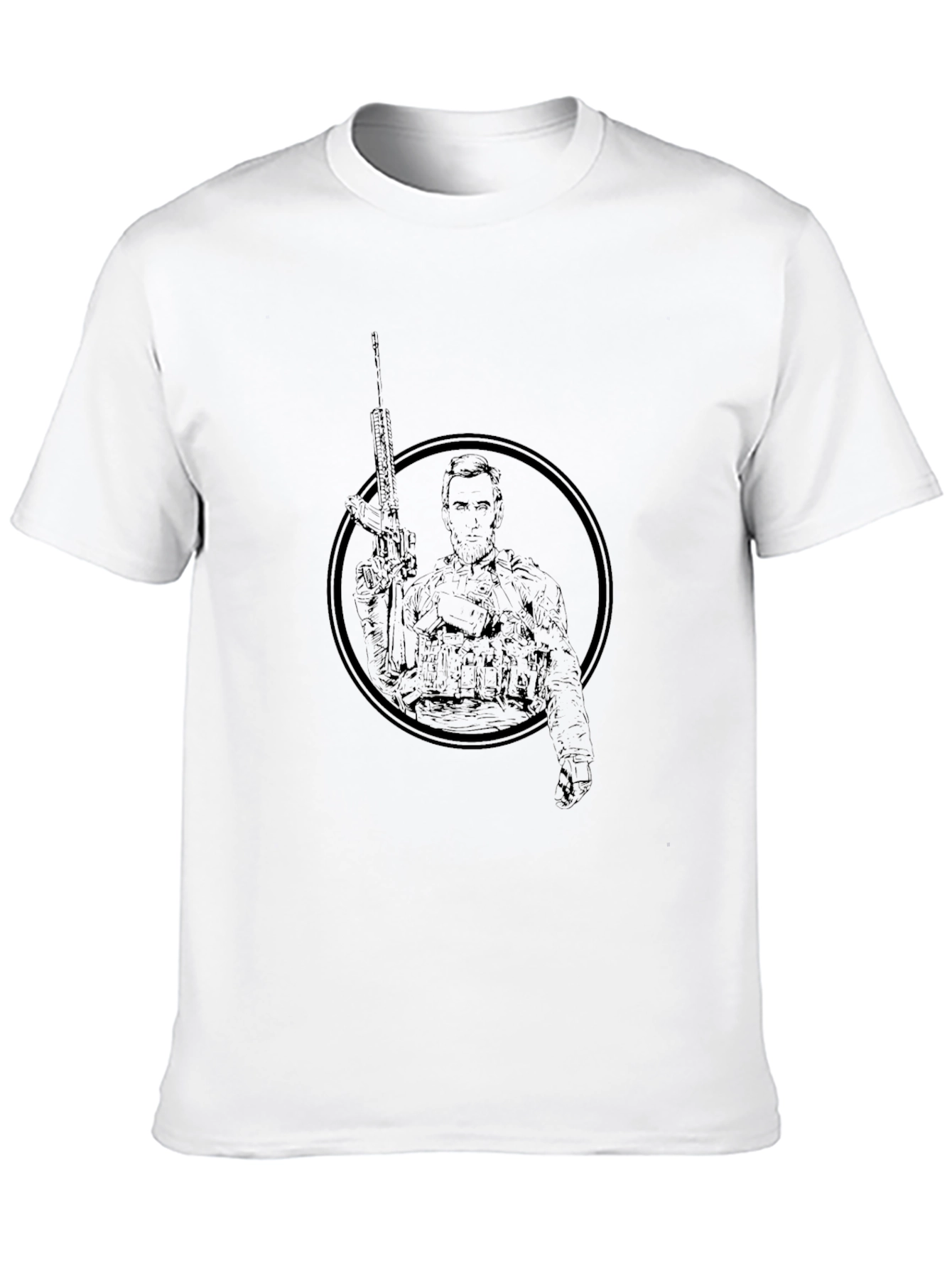 Tactical Graphic Print Mens T-Shirt - Black