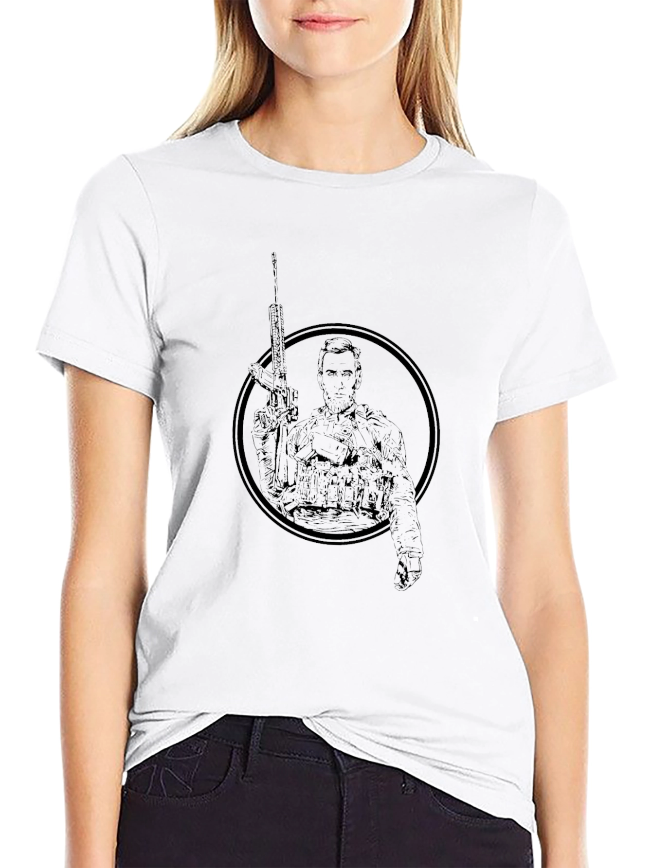 Tactical Graphic Print Mens T-Shirt - Black
