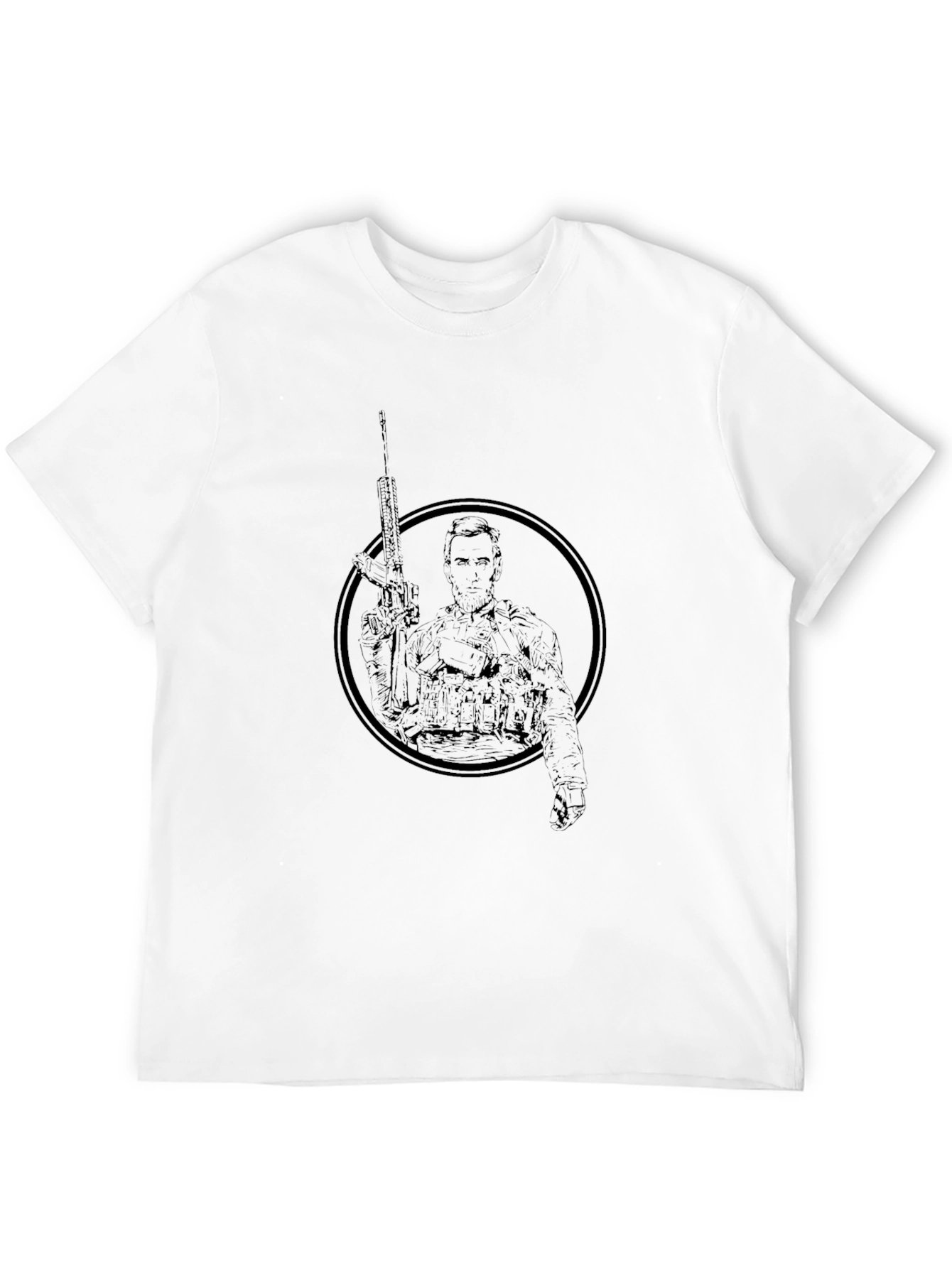 Tactical Graphic Print Mens T-Shirt - Black