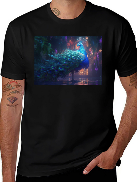 Peacock Graphic Tee - Stylish Mens T-Shirt