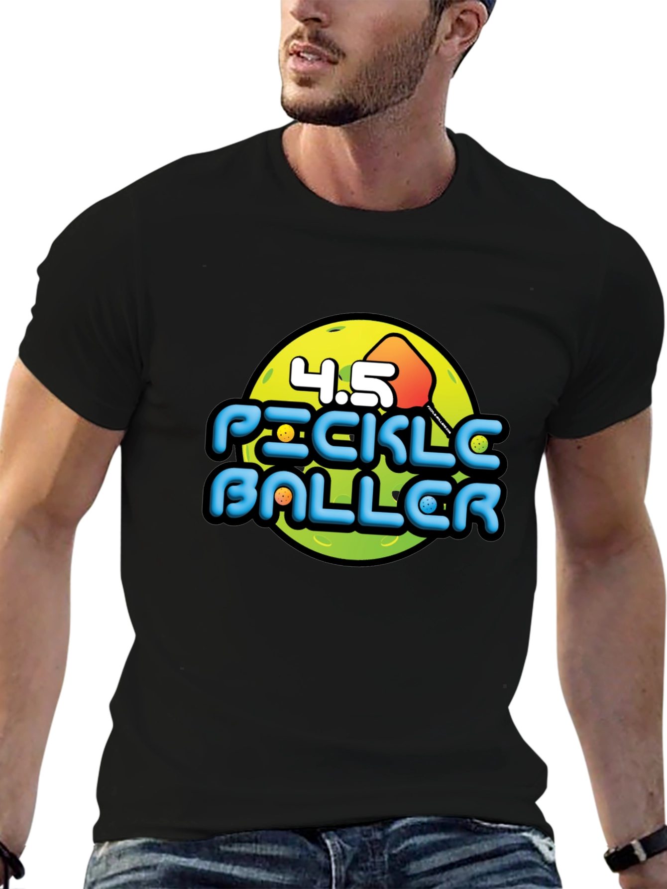 Pickleballer Graphic Tee - Black T-Shirt