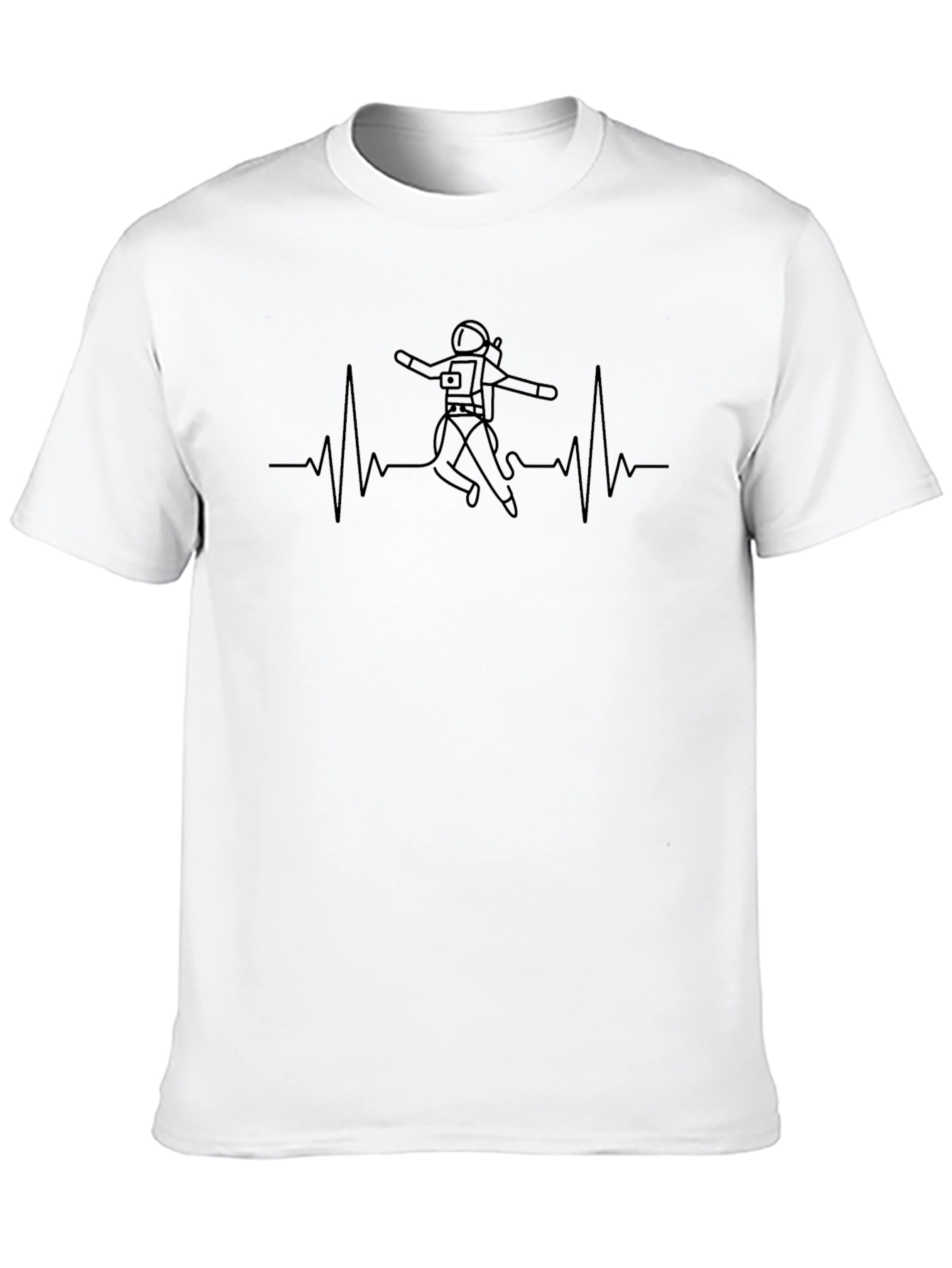 Astronaut Heartbeat Black Graphic Tee