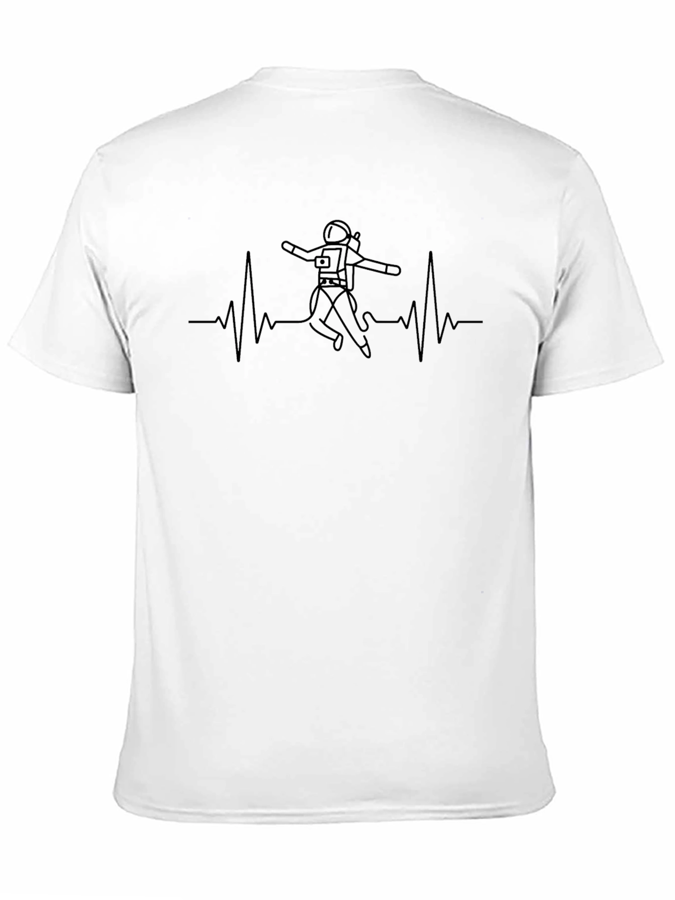 Astronaut Heartbeat Black Graphic Tee