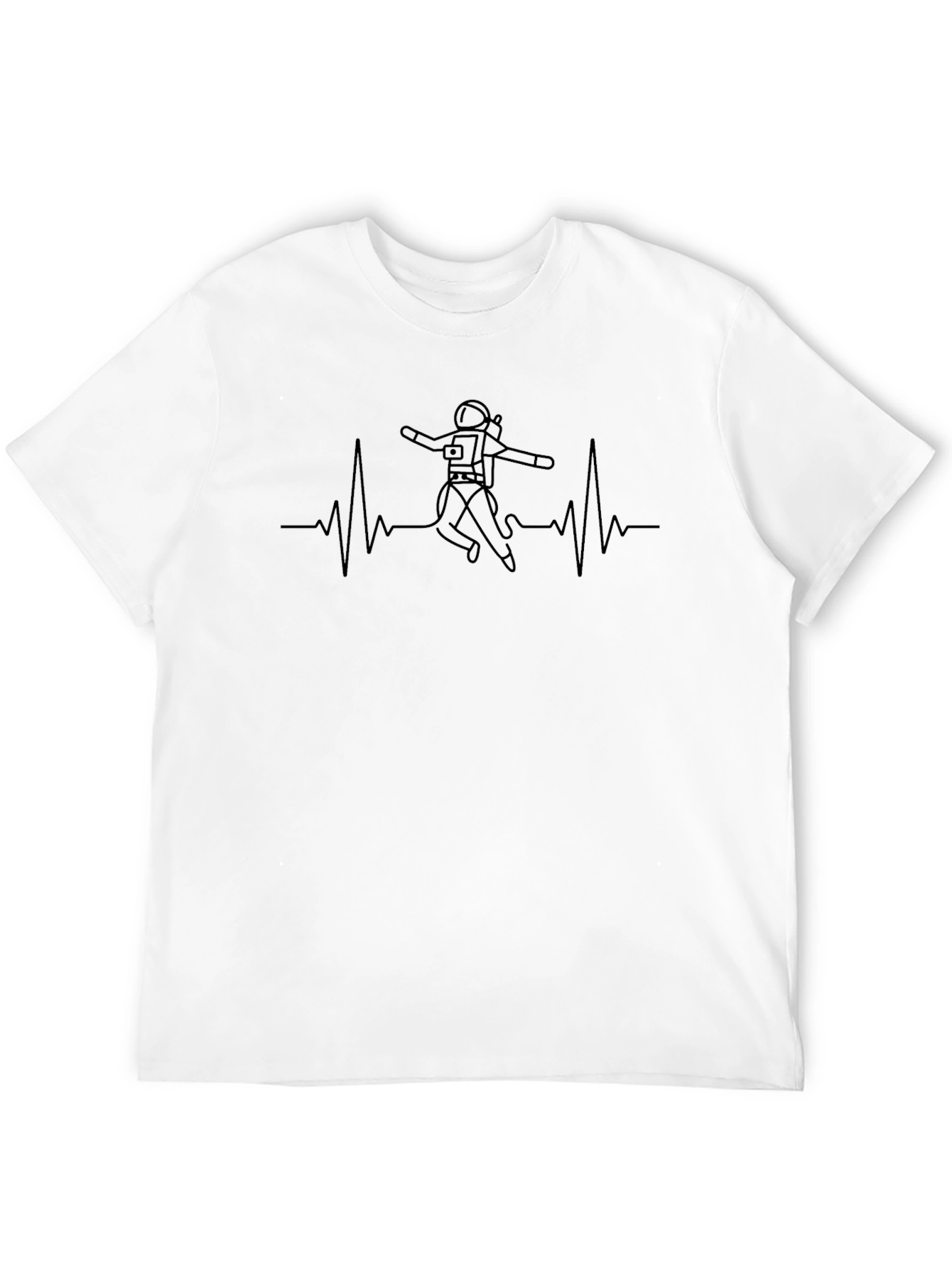 Astronaut Heartbeat Black Graphic Tee