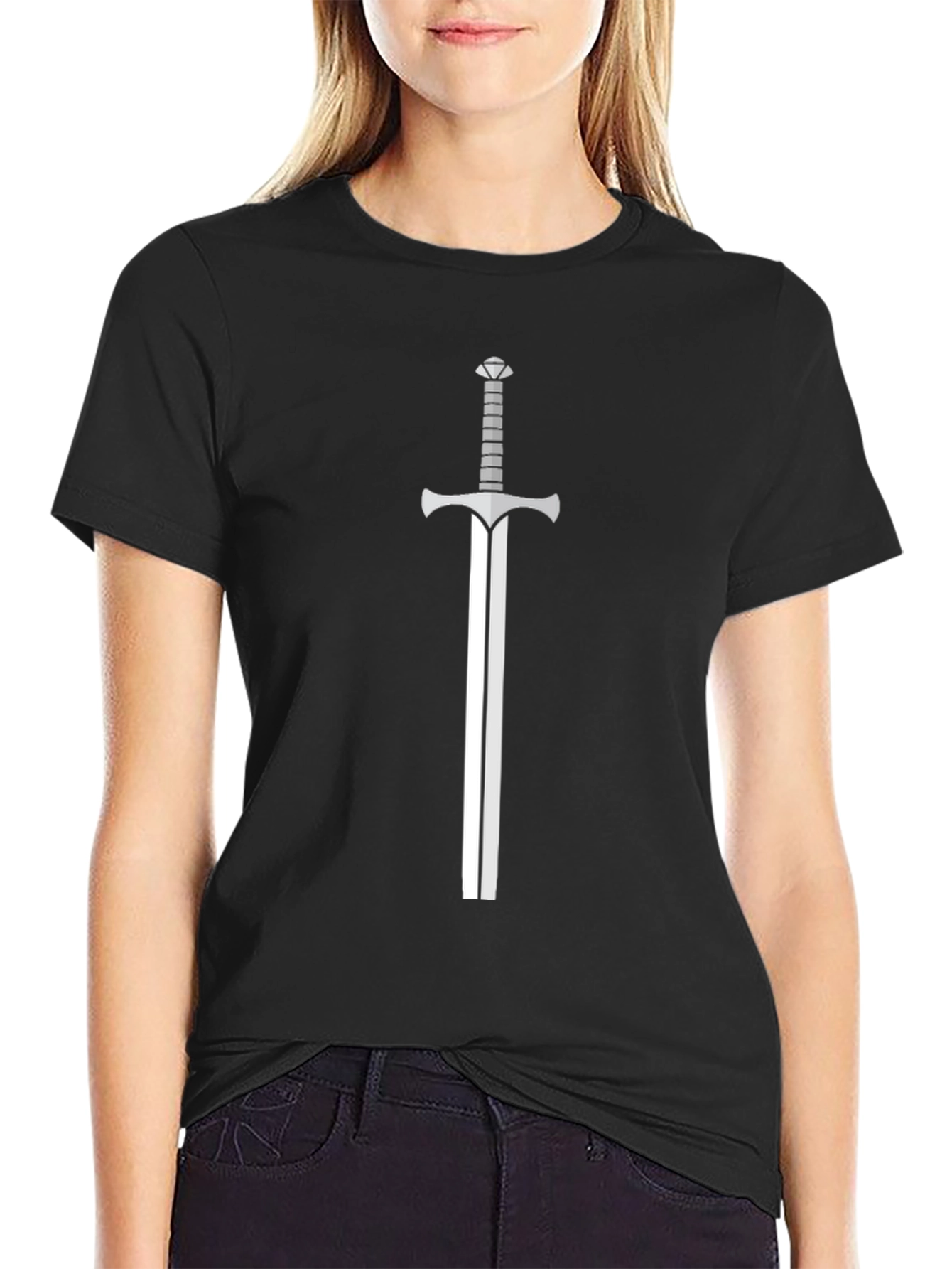 Sword Graphic Tee - Black Casual T-Shirt