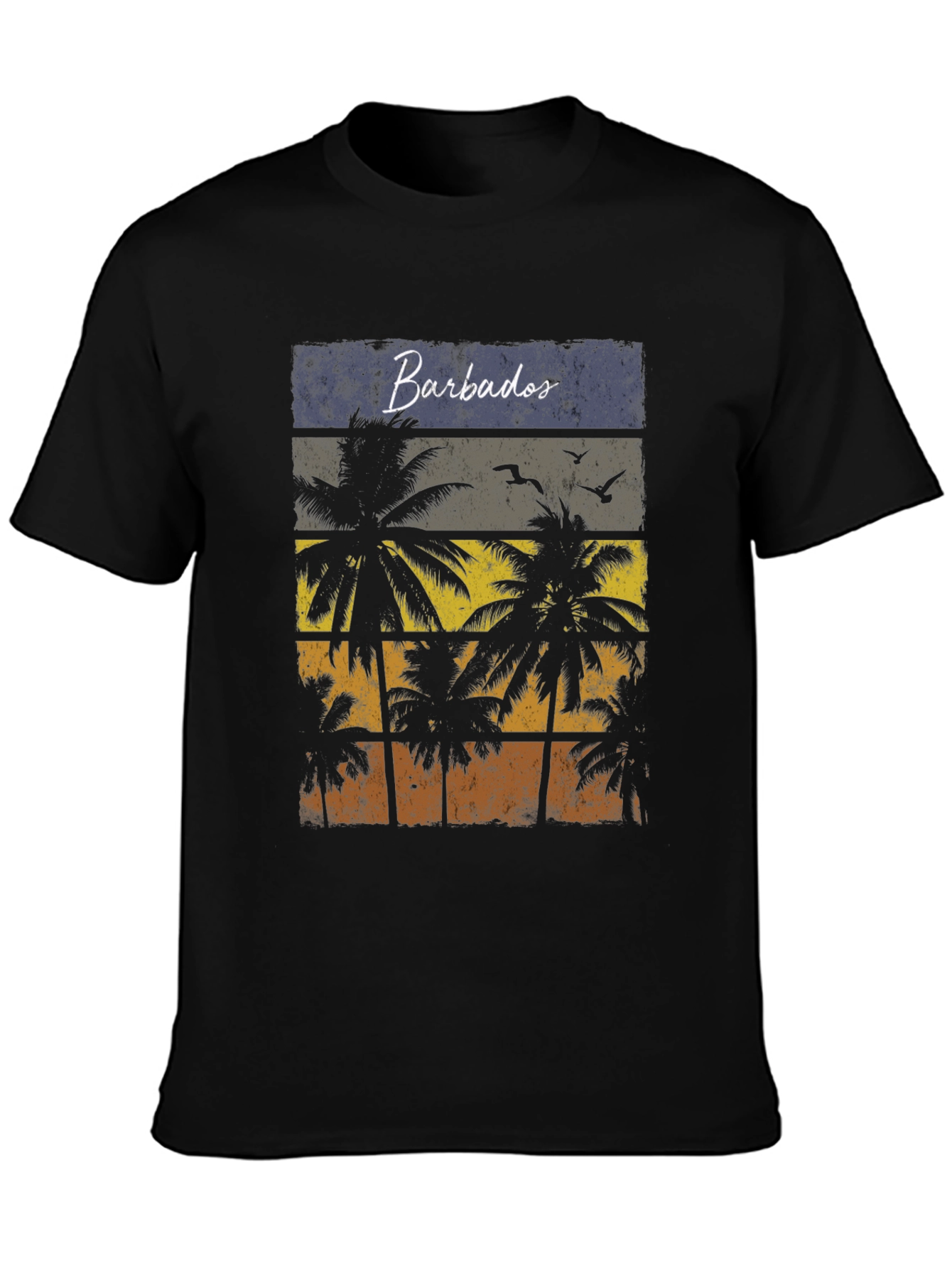 Barbados Sunset Palm Tree T-Shirt - Island Vibes