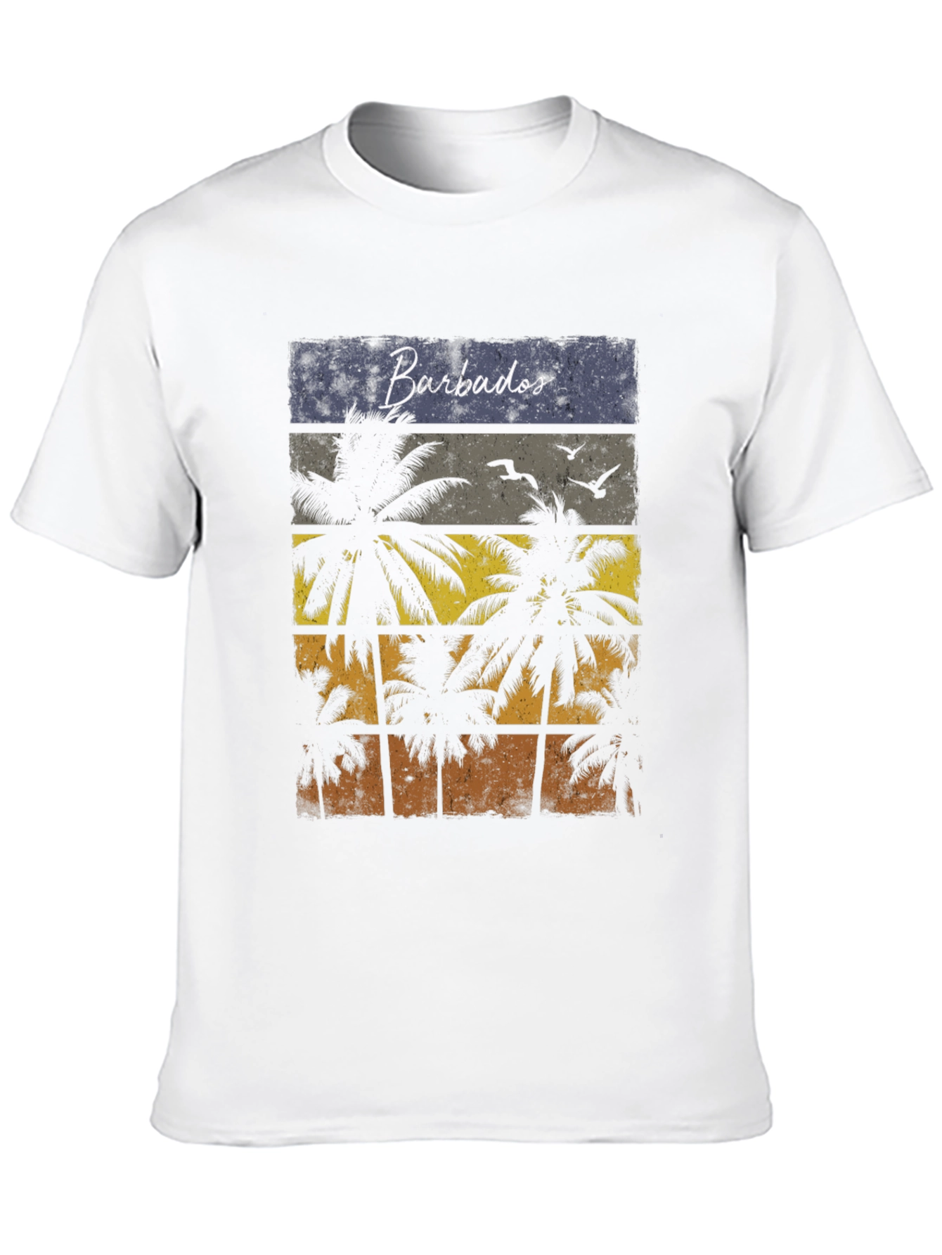 Barbados Sunset Palm Tree T-Shirt - Island Vibes