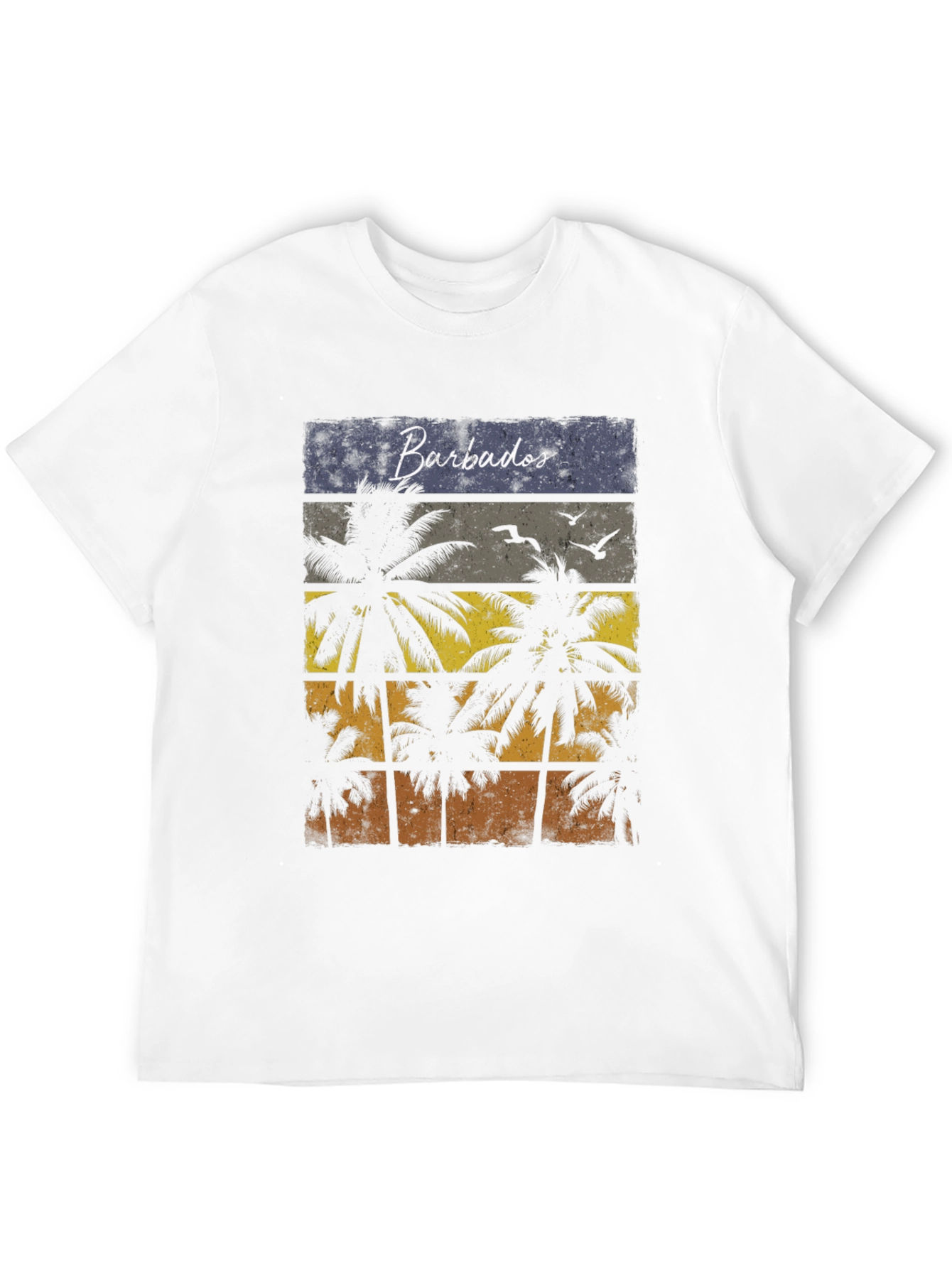 Barbados Sunset Palm Tree T-Shirt - Island Vibes