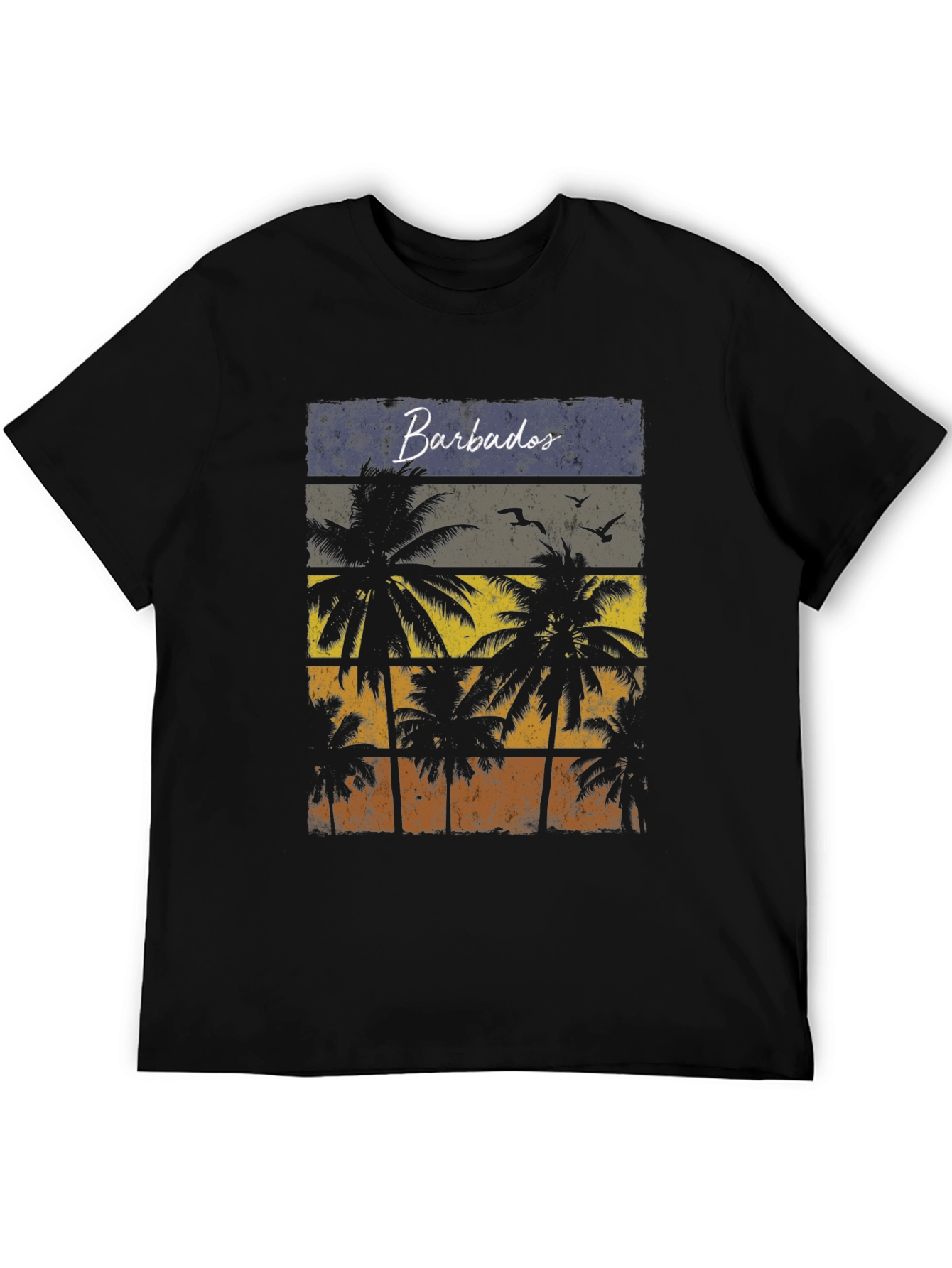 Barbados Sunset Palm Tree T-Shirt - Island Vibes