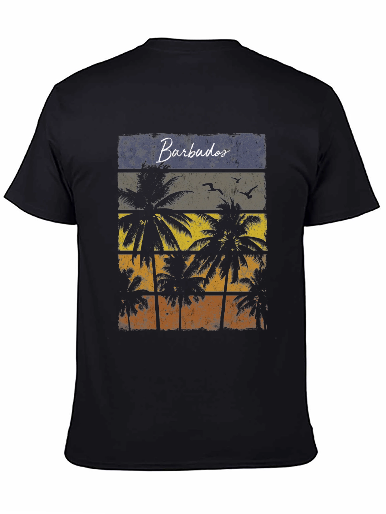 Barbados Sunset Palm Tree T-Shirt - Island Vibes