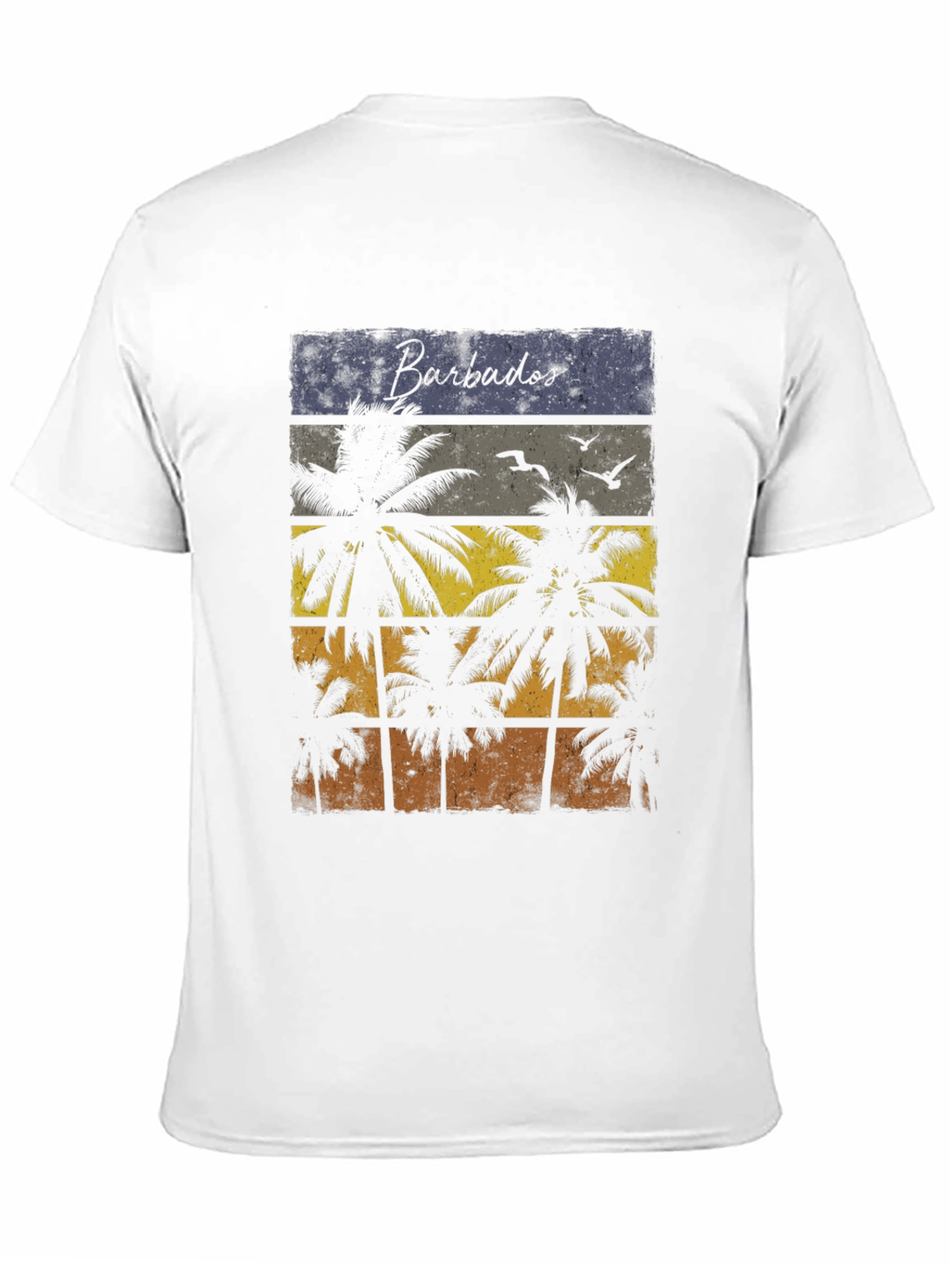 Barbados Sunset Palm Tree T-Shirt - Island Vibes