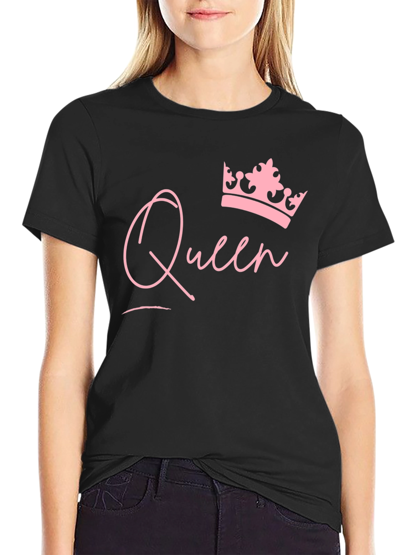 Queen Crown Graphic Black T-Shirt