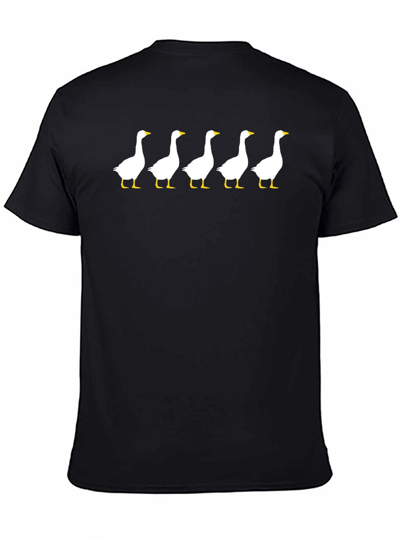 Five Geese Graphic T-Shirt - Black Cotton Tee