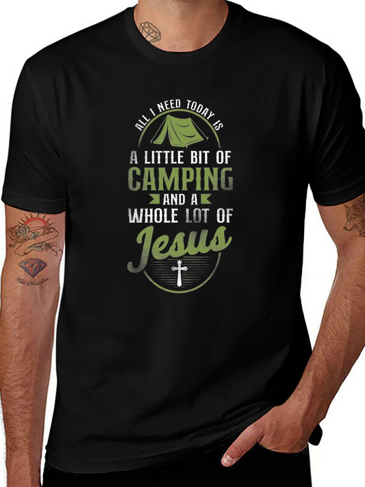 Camping & Jesus Graphic T-Shirt - Christian Outdoor Tee