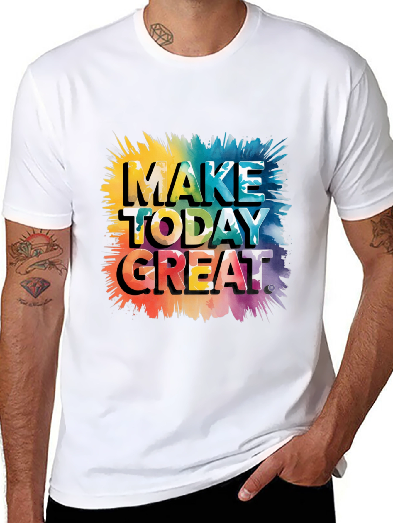 Make Today Great Graphic Tee - Black Cotton Blend