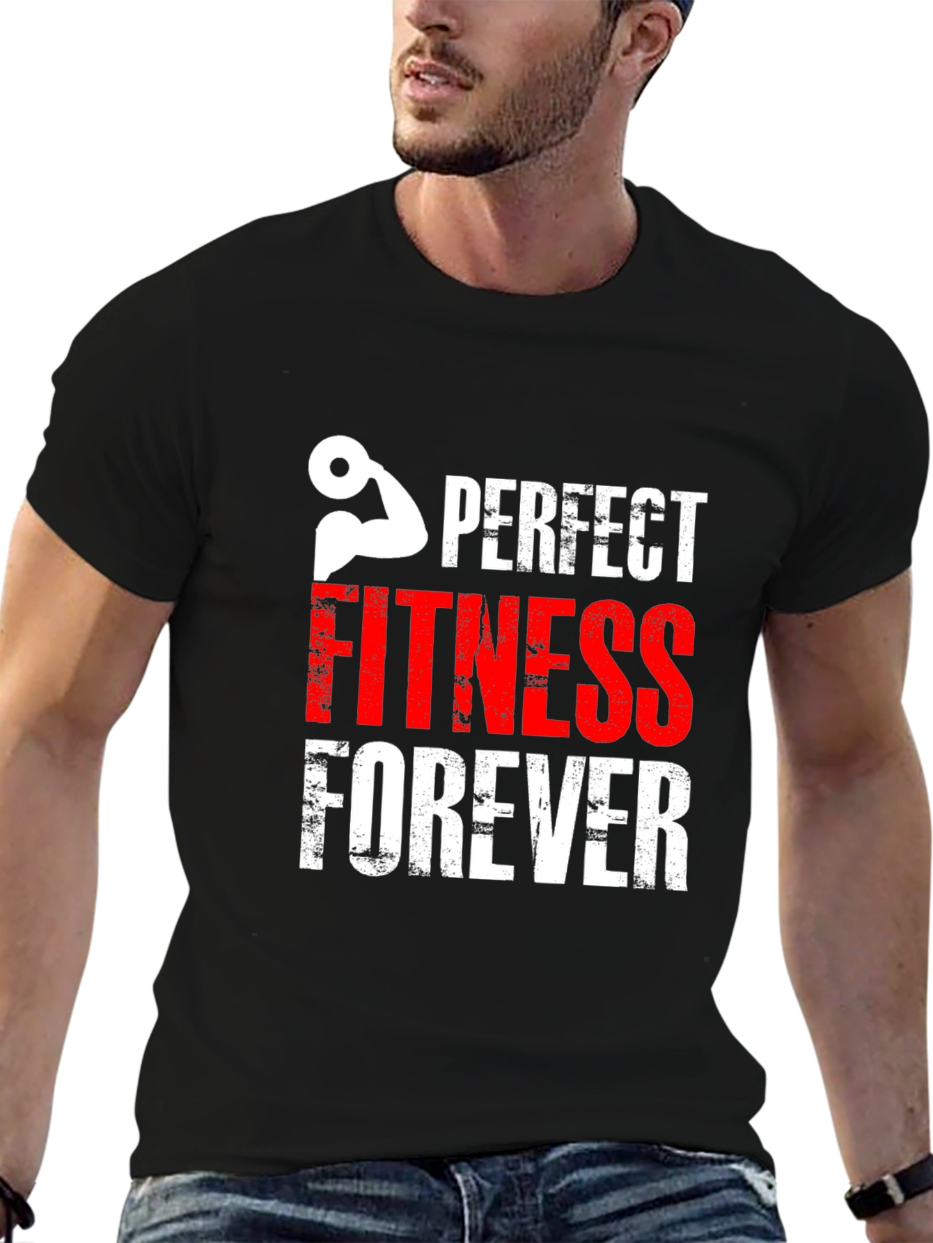 Perfect Fitness Forever Black Graphic Tee