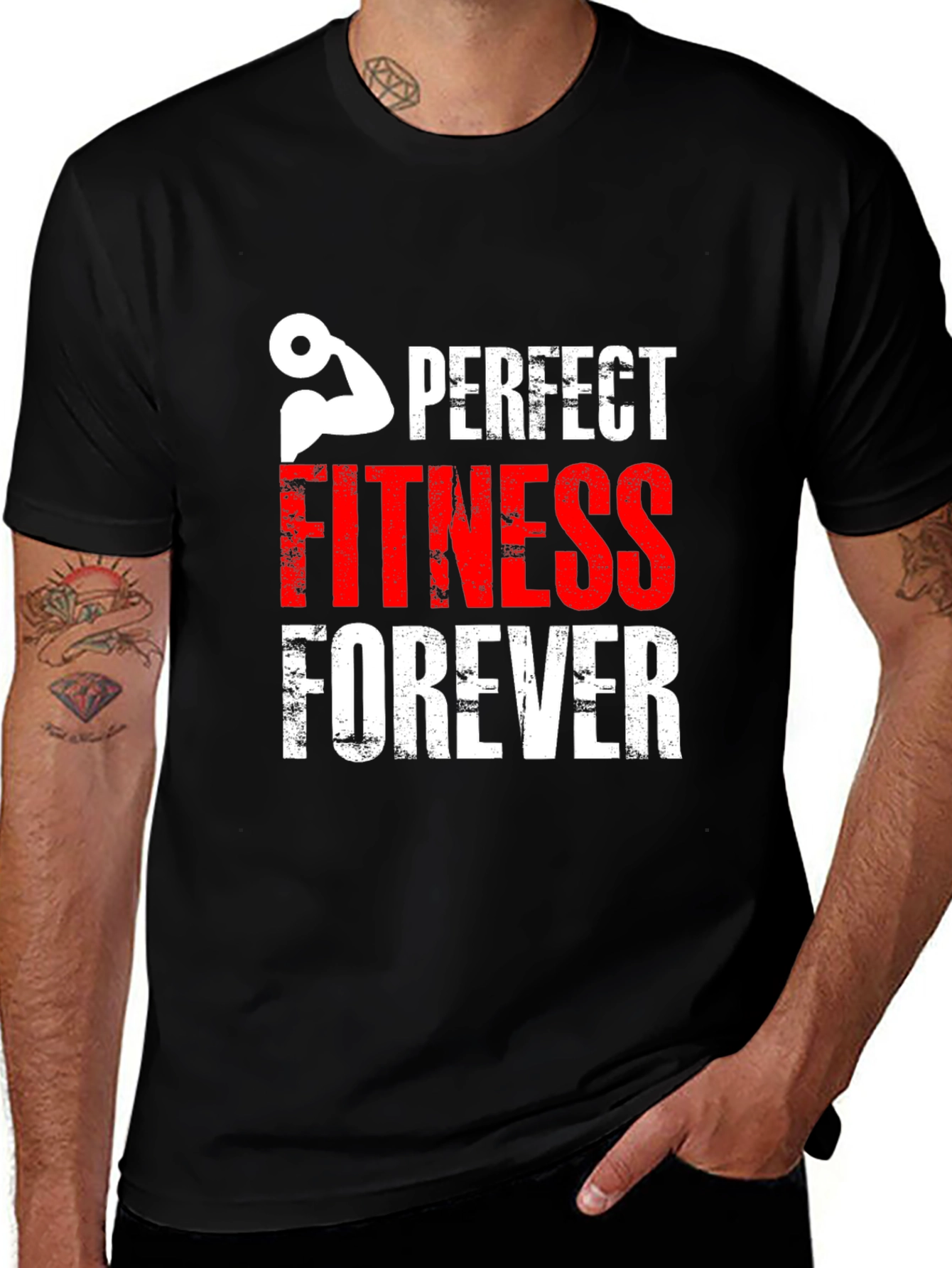Perfect Fitness Forever Black Graphic Tee