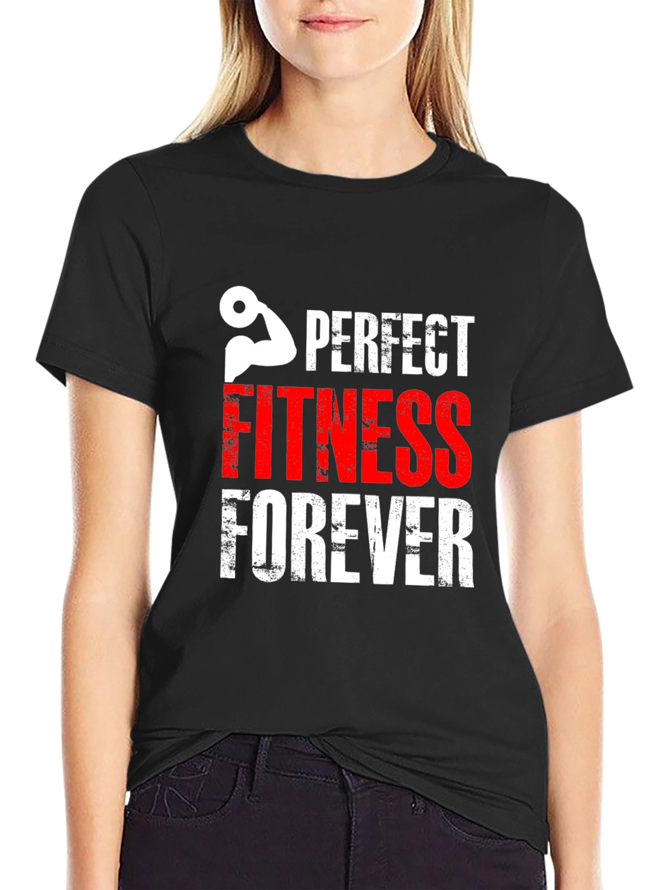Perfect Fitness Forever Black Graphic Tee