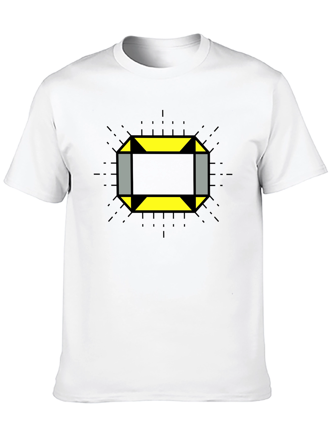 Geometric Square Graphic Tee - Modern Style