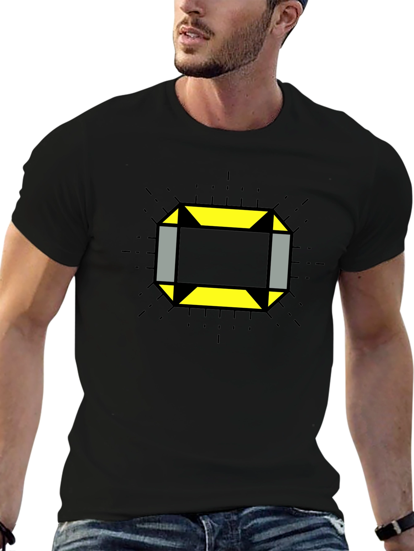 Geometric Square Graphic Tee - Modern Style