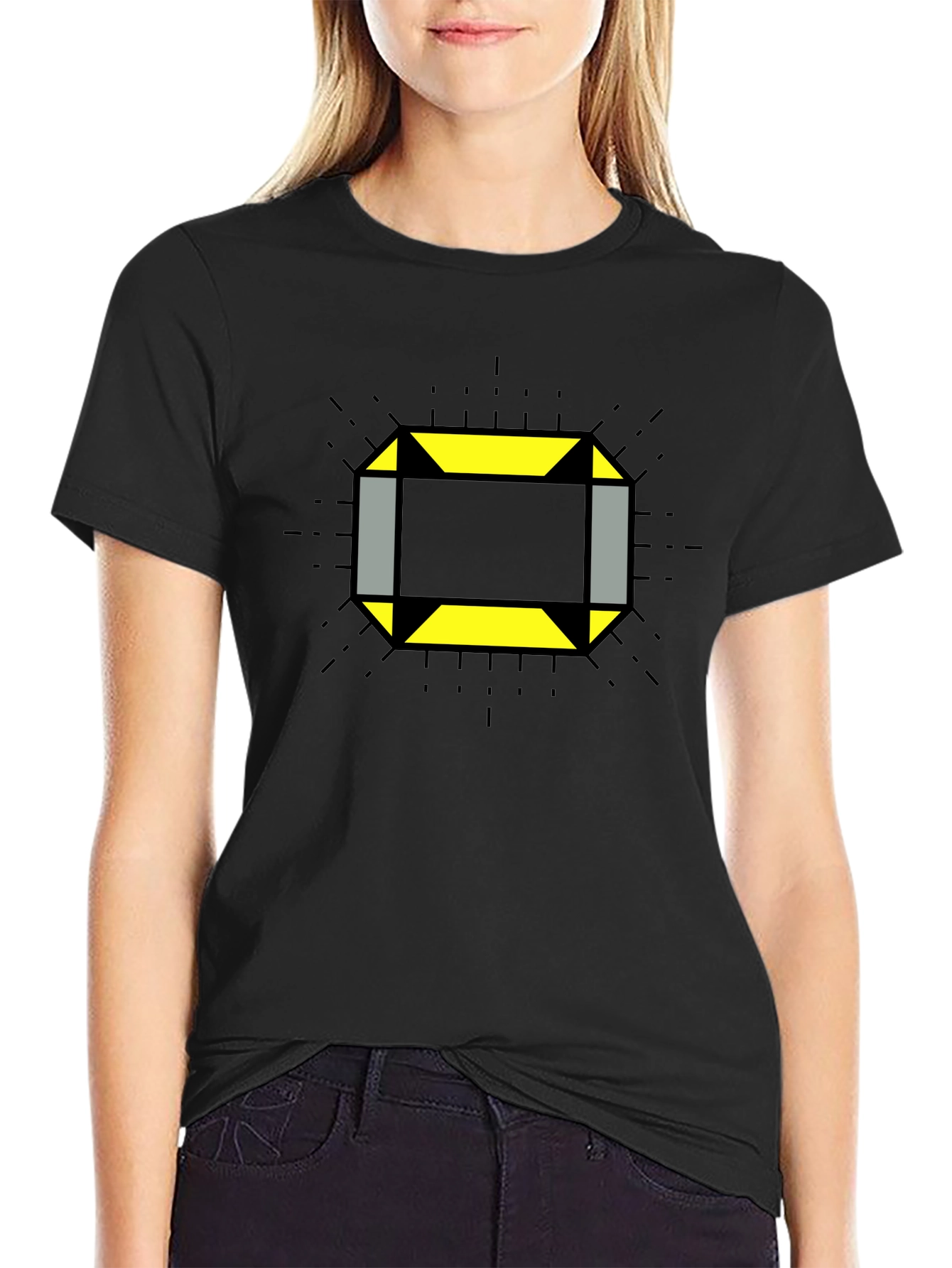 Geometric Square Graphic Tee - Modern Style