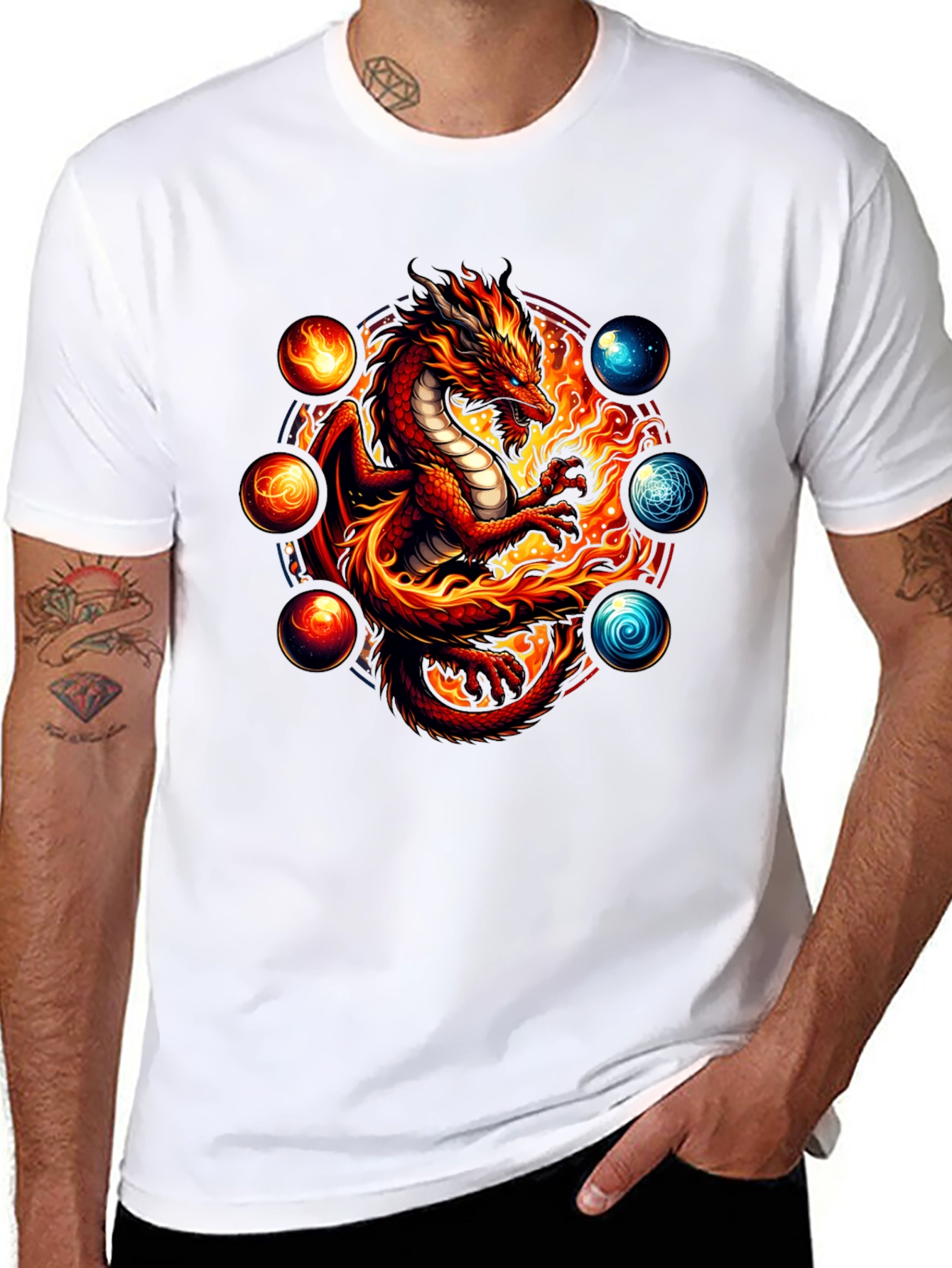 Dragon Sphere Graphic Tee - Bold Black T-Shirt