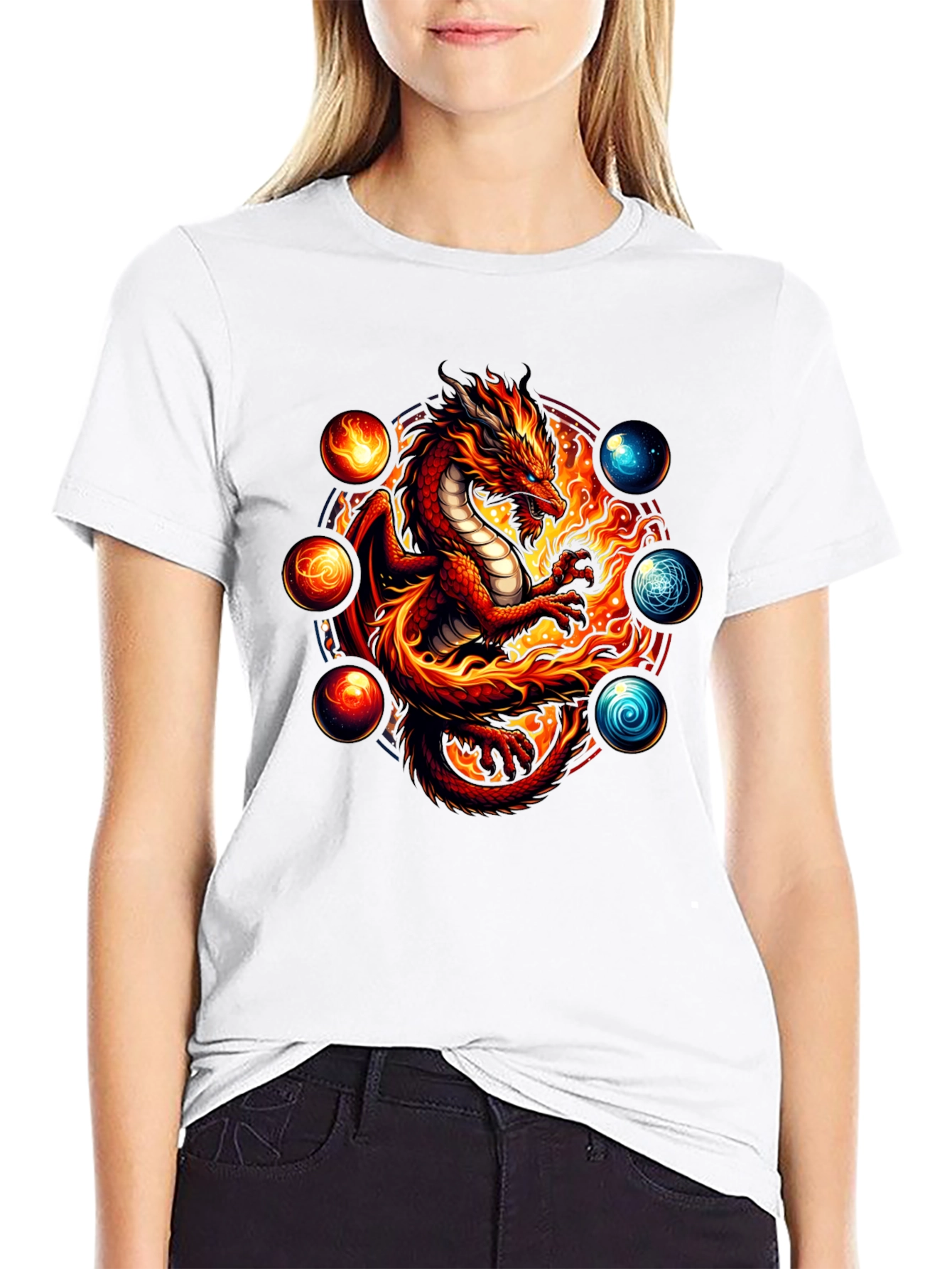 Dragon Sphere Graphic Tee - Bold Black T-Shirt