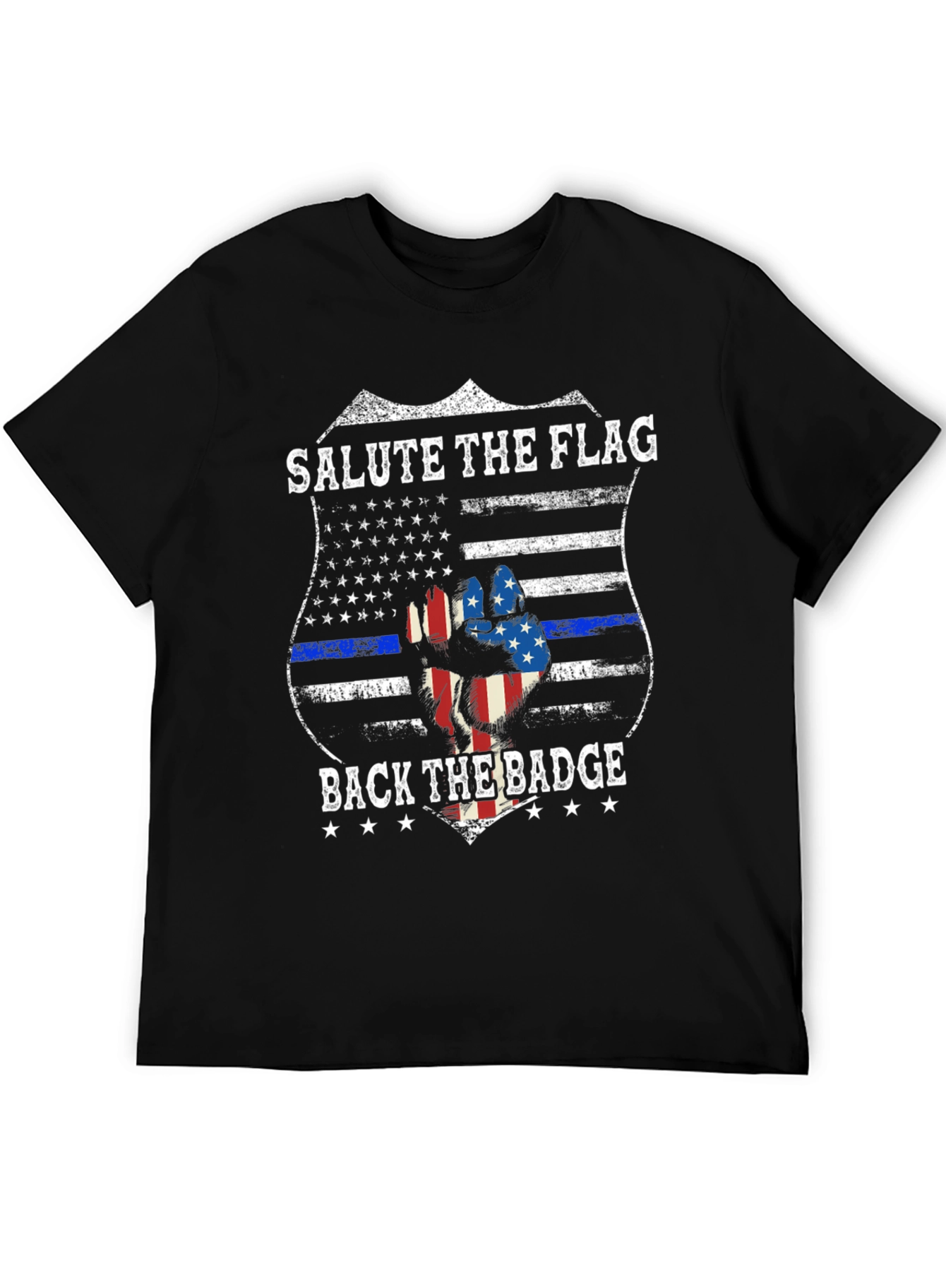 Salute the Flag Back the Badge Graphic Tee