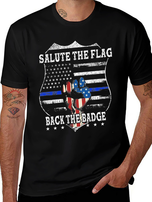 Salute the Flag Back the Badge Graphic Tee