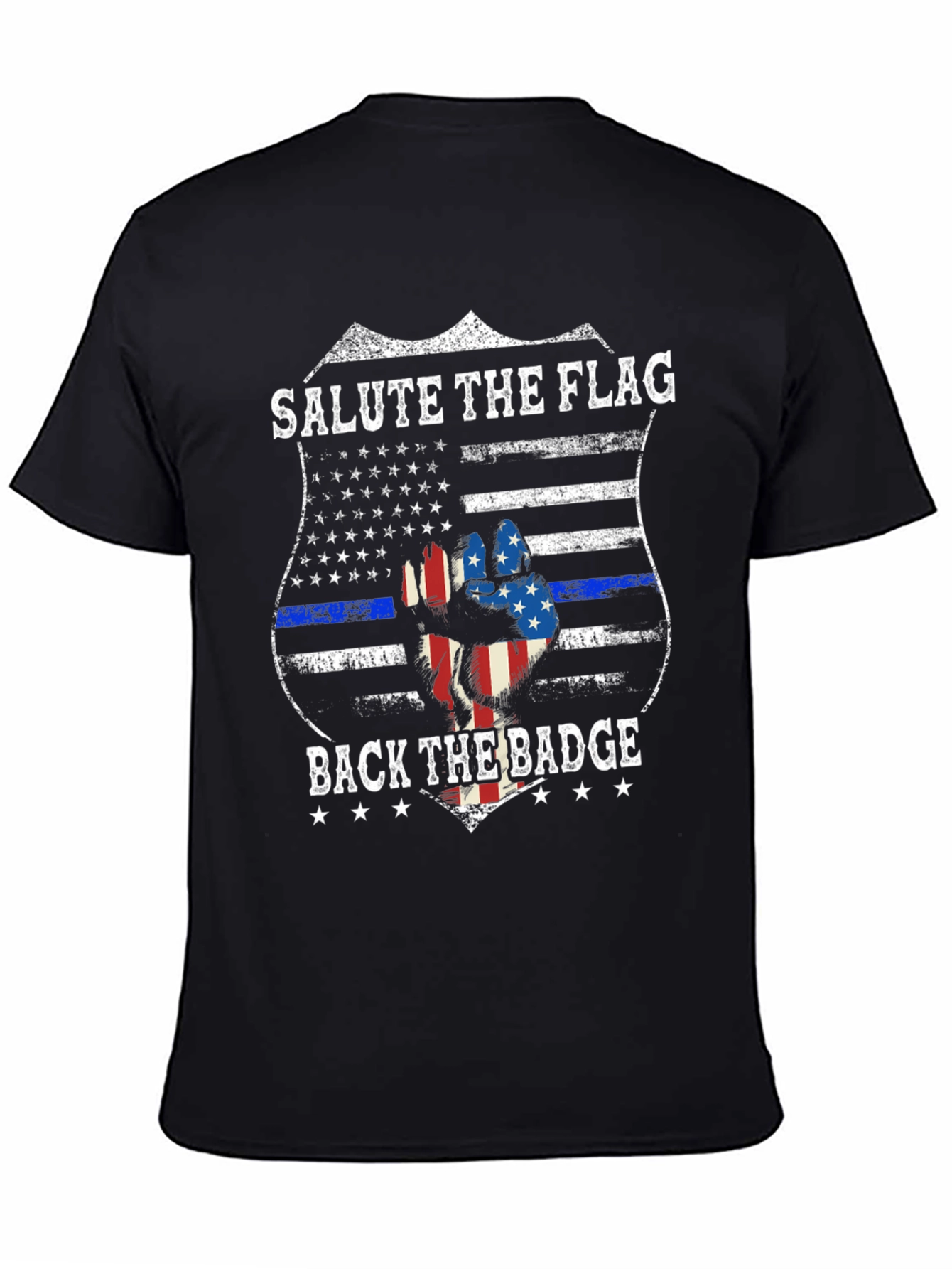 Salute the Flag Back the Badge Graphic Tee