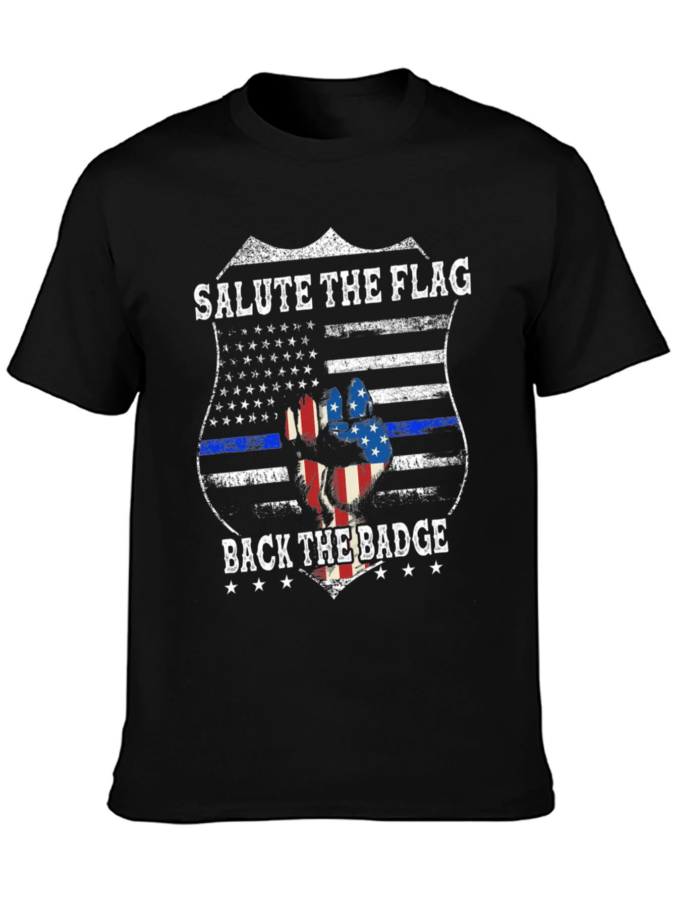 Salute the Flag Back the Badge Graphic Tee