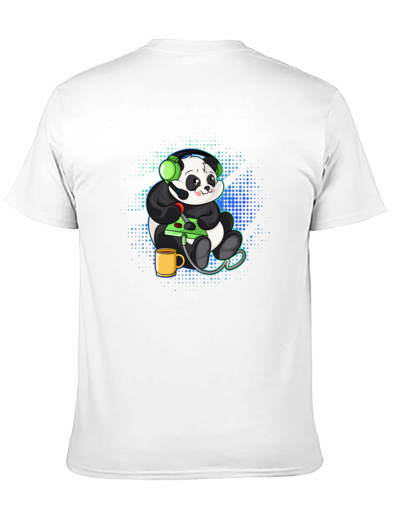 Gamer Panda Graphic Tee - Black Cotton T-Shirt
